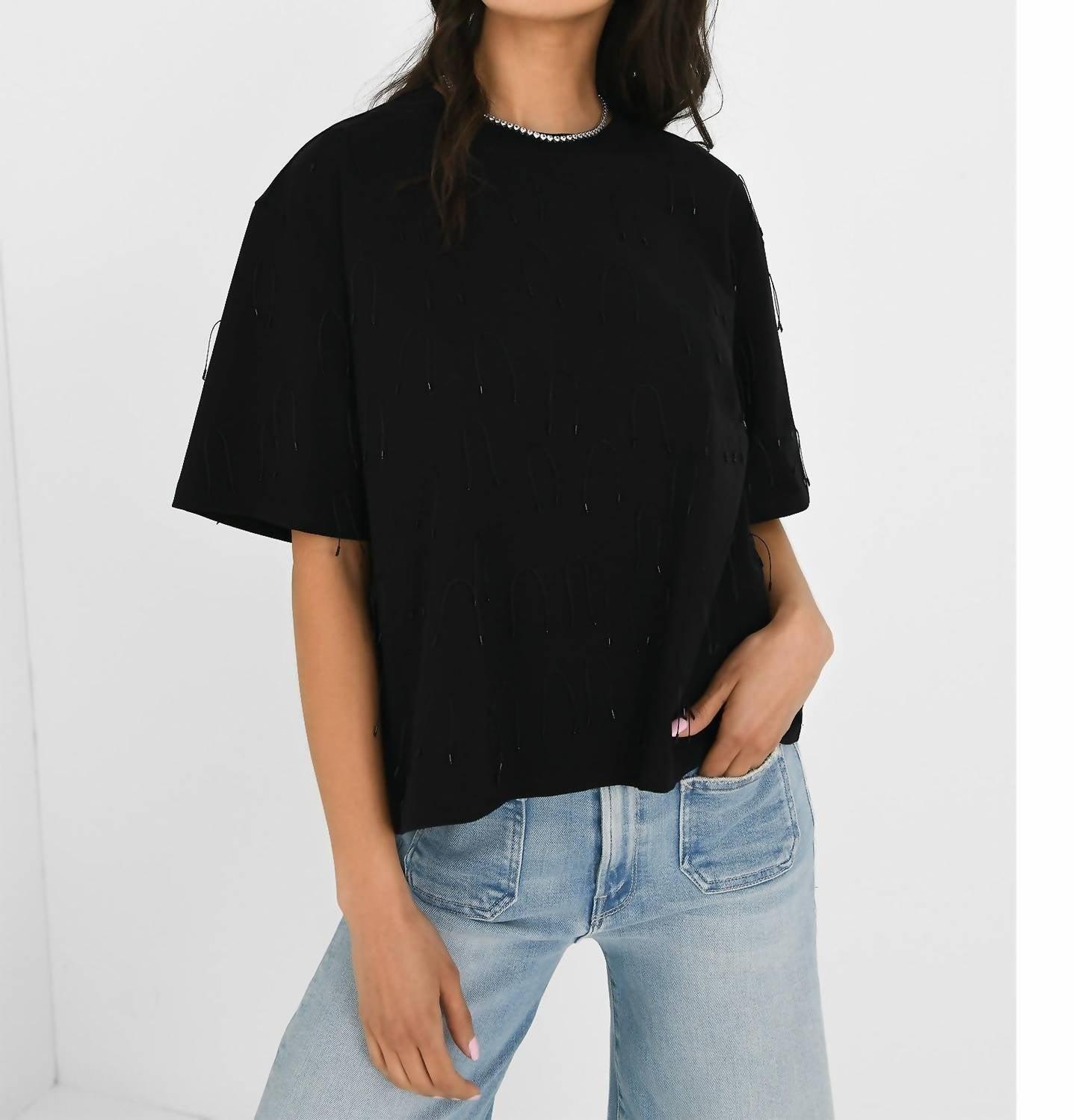 amaru embellished tee in black