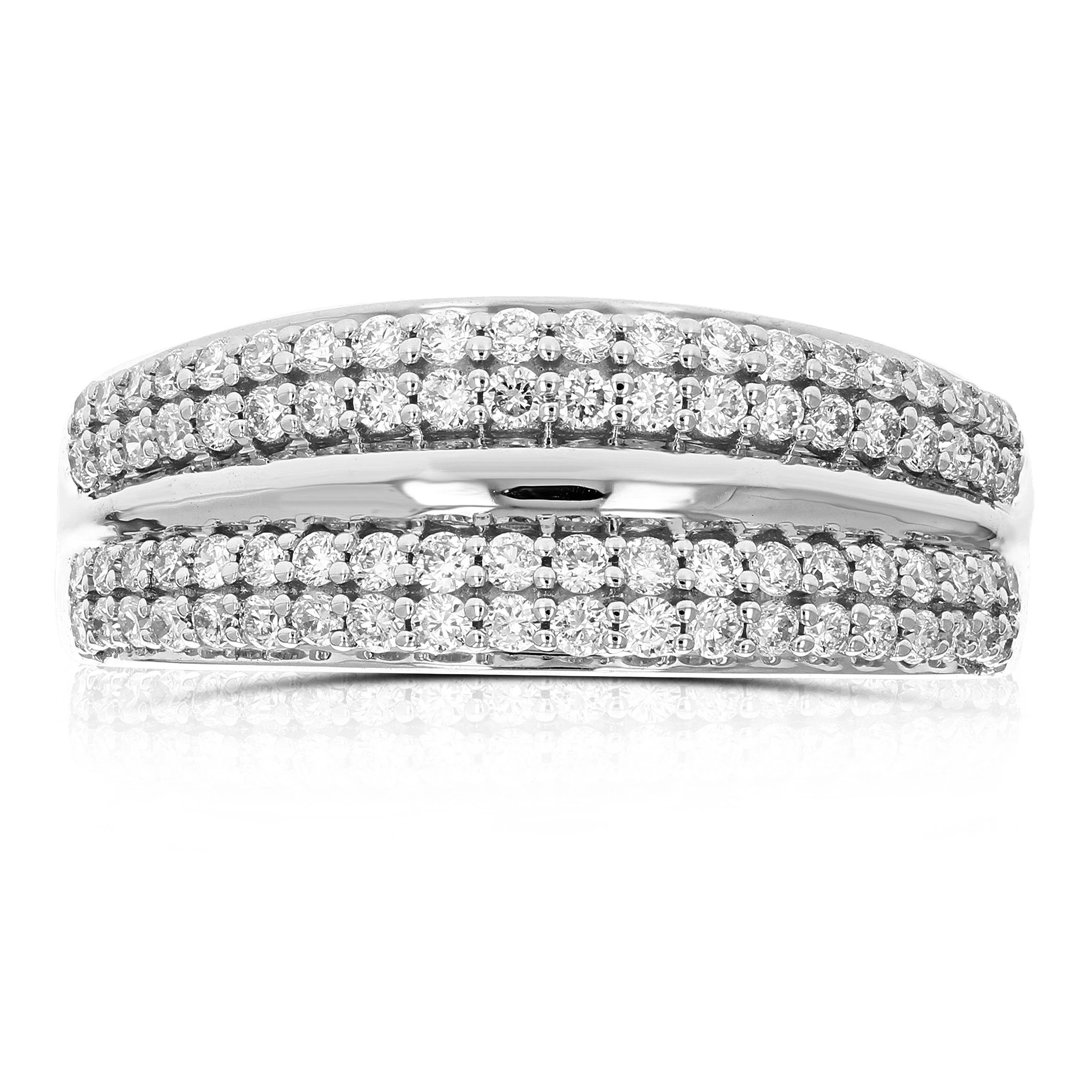 5/8 cttw 80 stones round cut lab grown diamond wedding band .925 sterling silver prong set