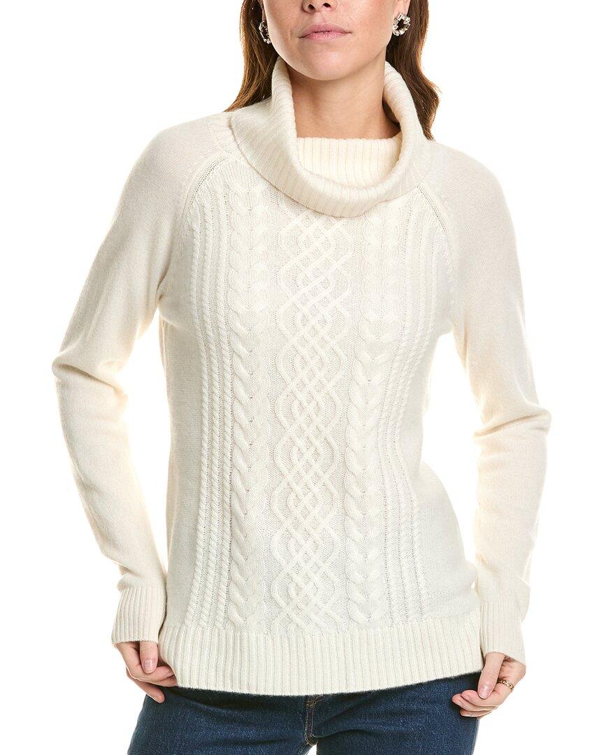 ornate cable front turtleneck cashmere sweater