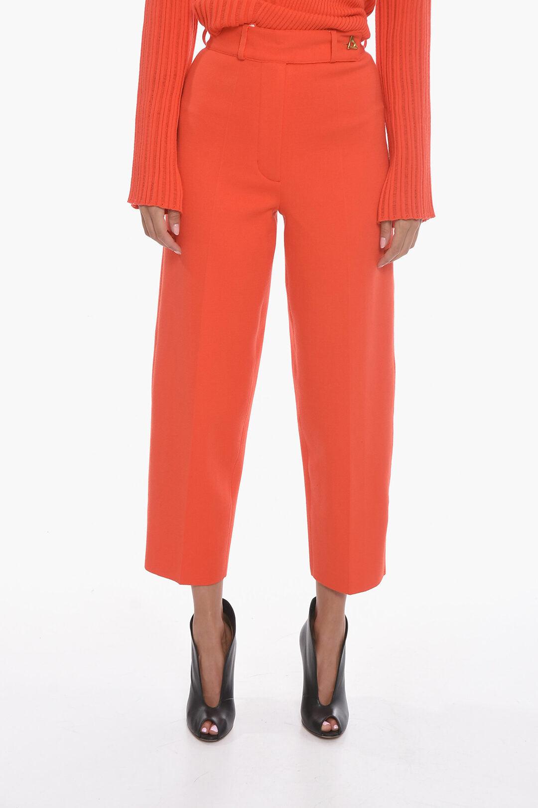 cropped madeleine trousers with high waist