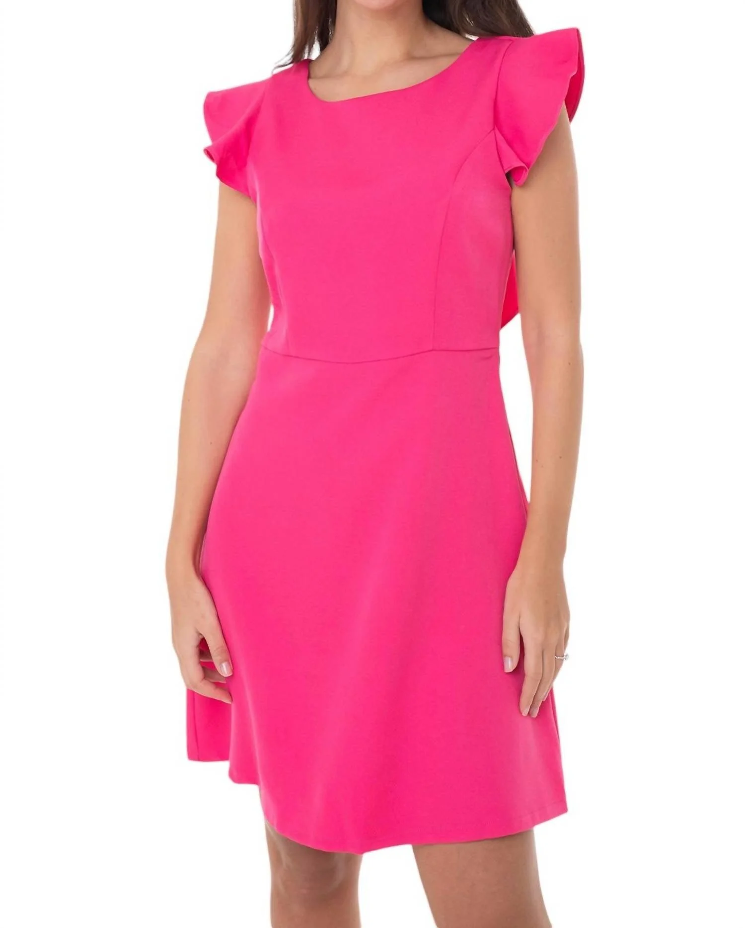 ladies woven dress in pink