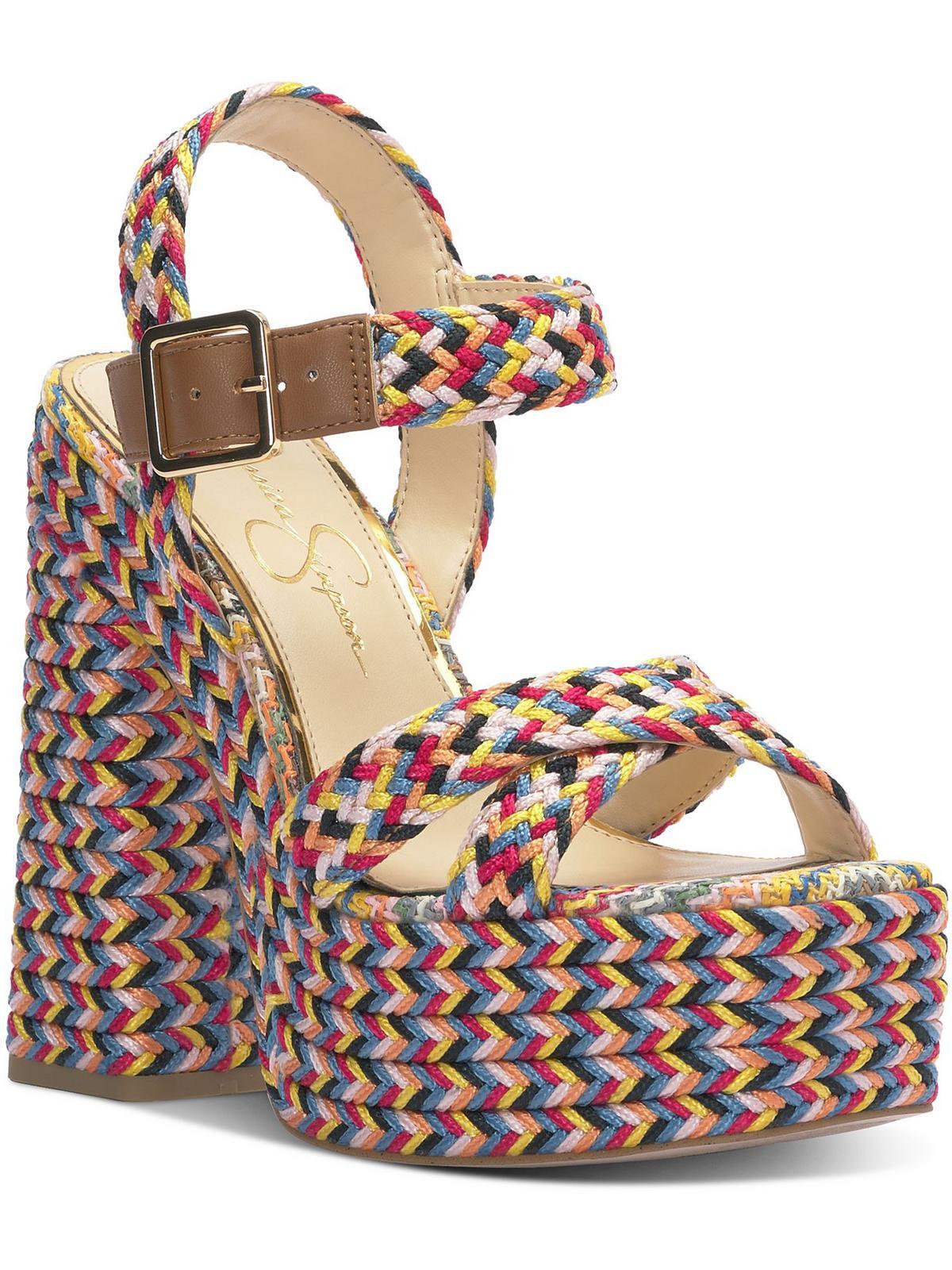 brycen womens woven ankle strap platform sandals