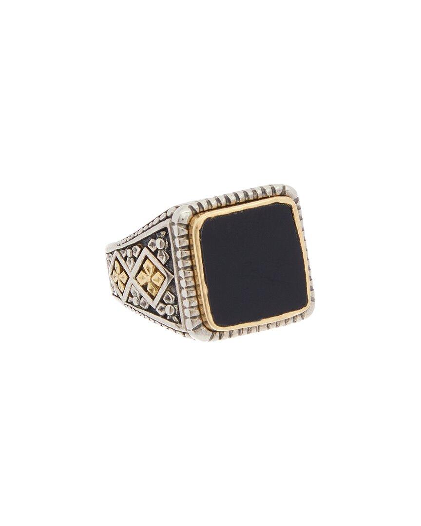 color clas 18k & silver onyx ring