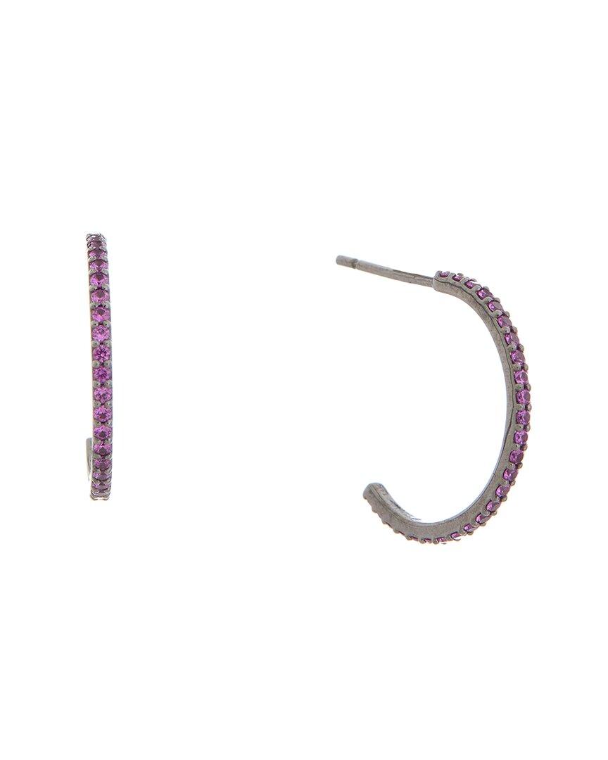 14k 0.45 ct. tw. pink half circle earrings