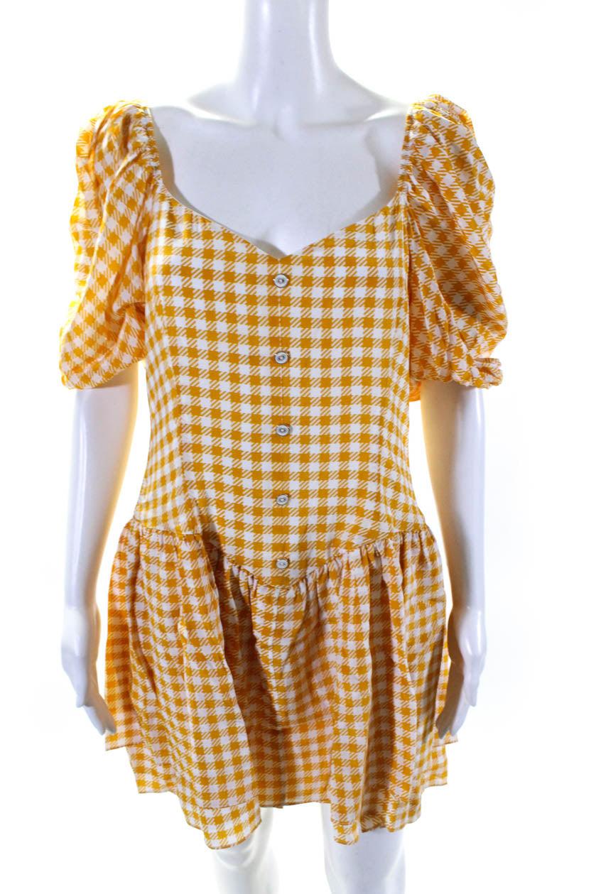 womens quinn dress yellow gingham