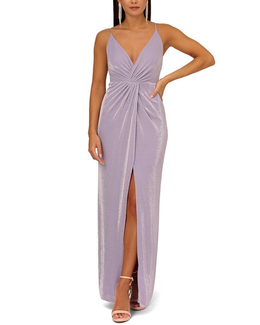 v-neck lurex knit gown