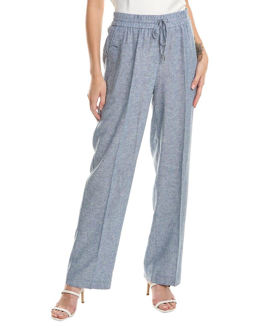 drawstring linen-blend pant