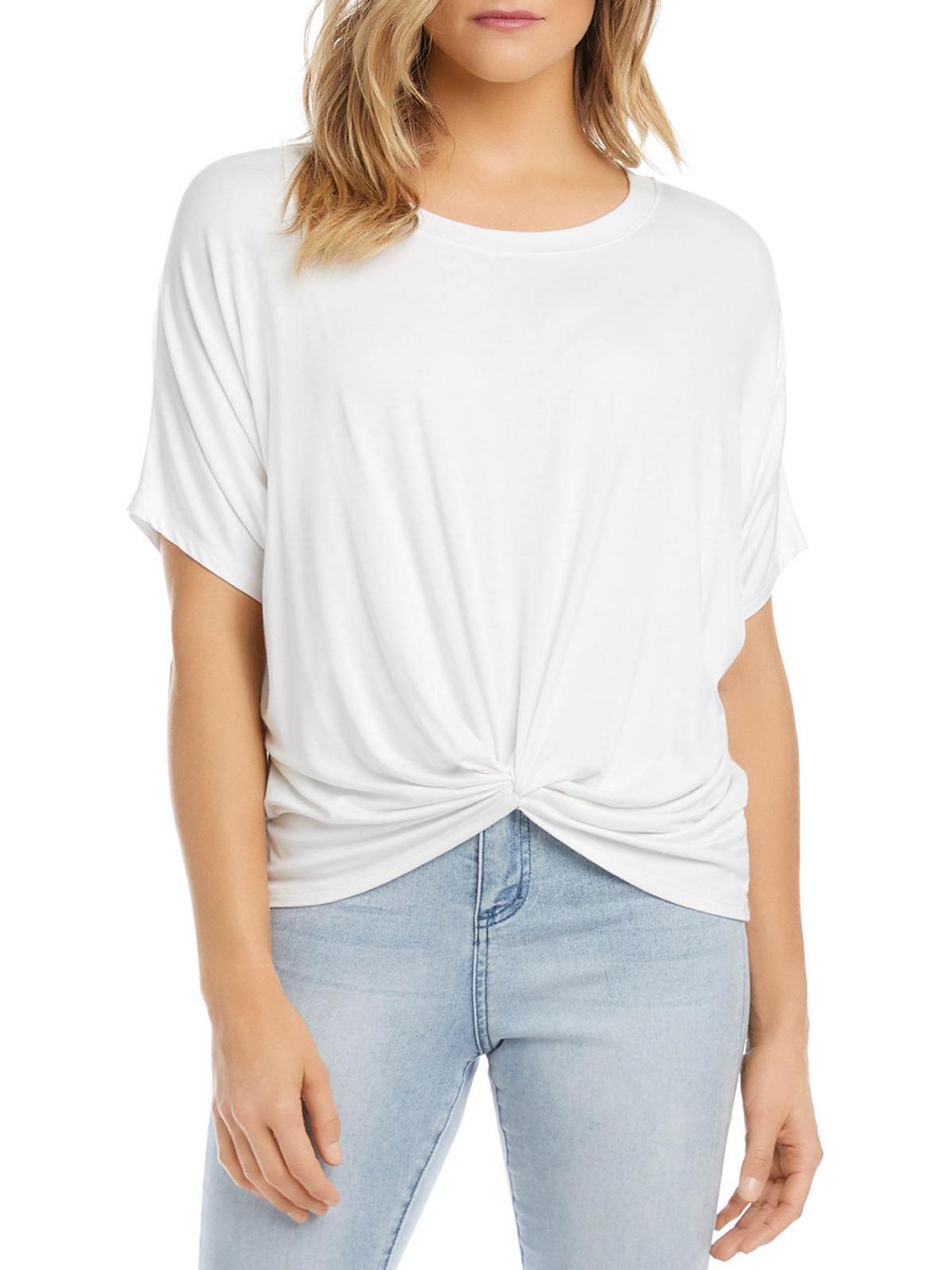 womens twist front solid t-shirt