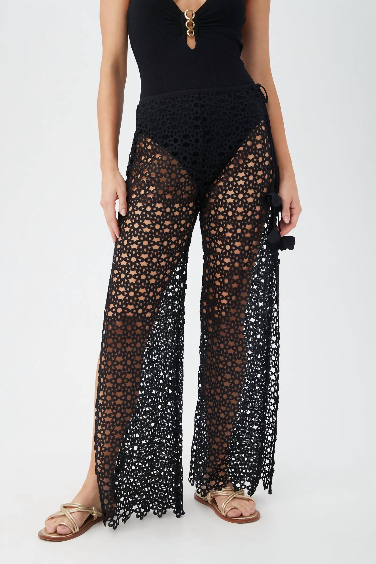 chateau lace pants in black