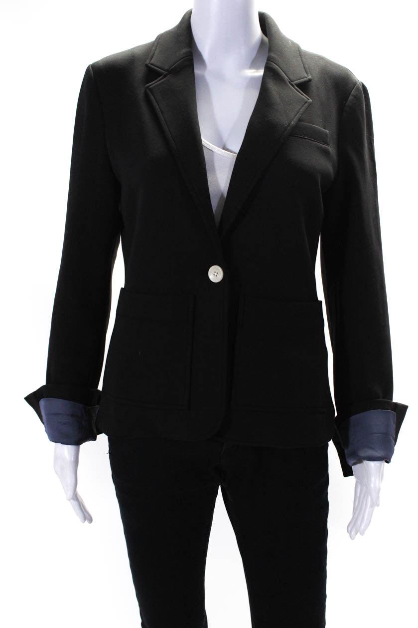 womens jersey suiting blazer jacket black