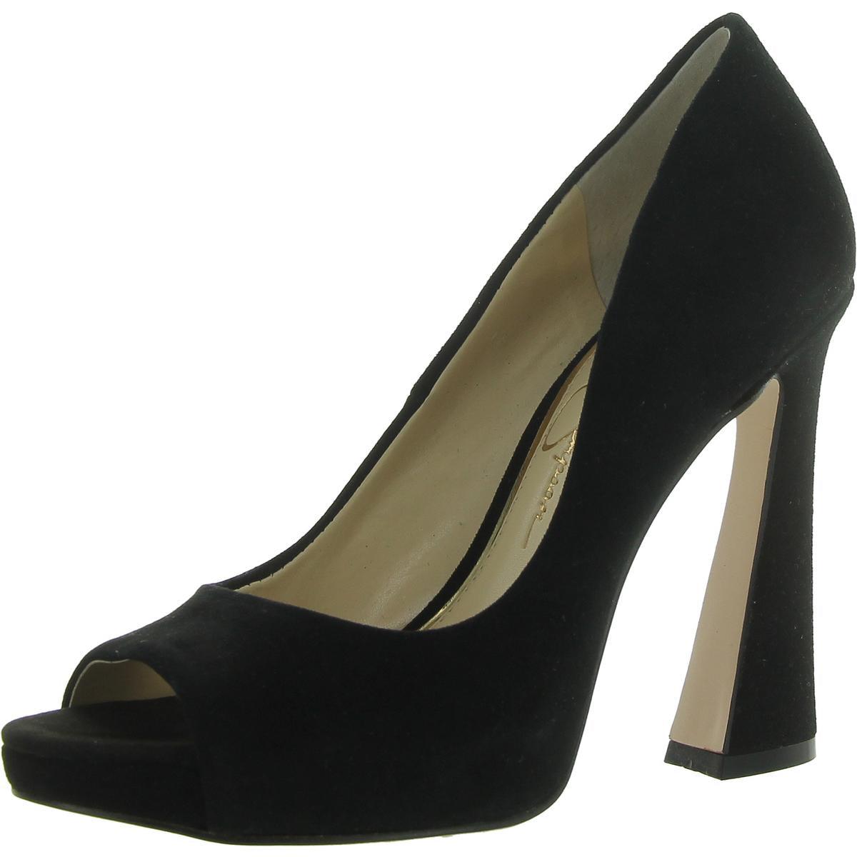 womens suede peep toe pumps