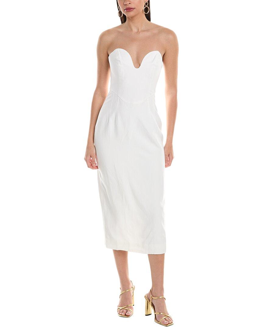 isla linen-blend midi dress