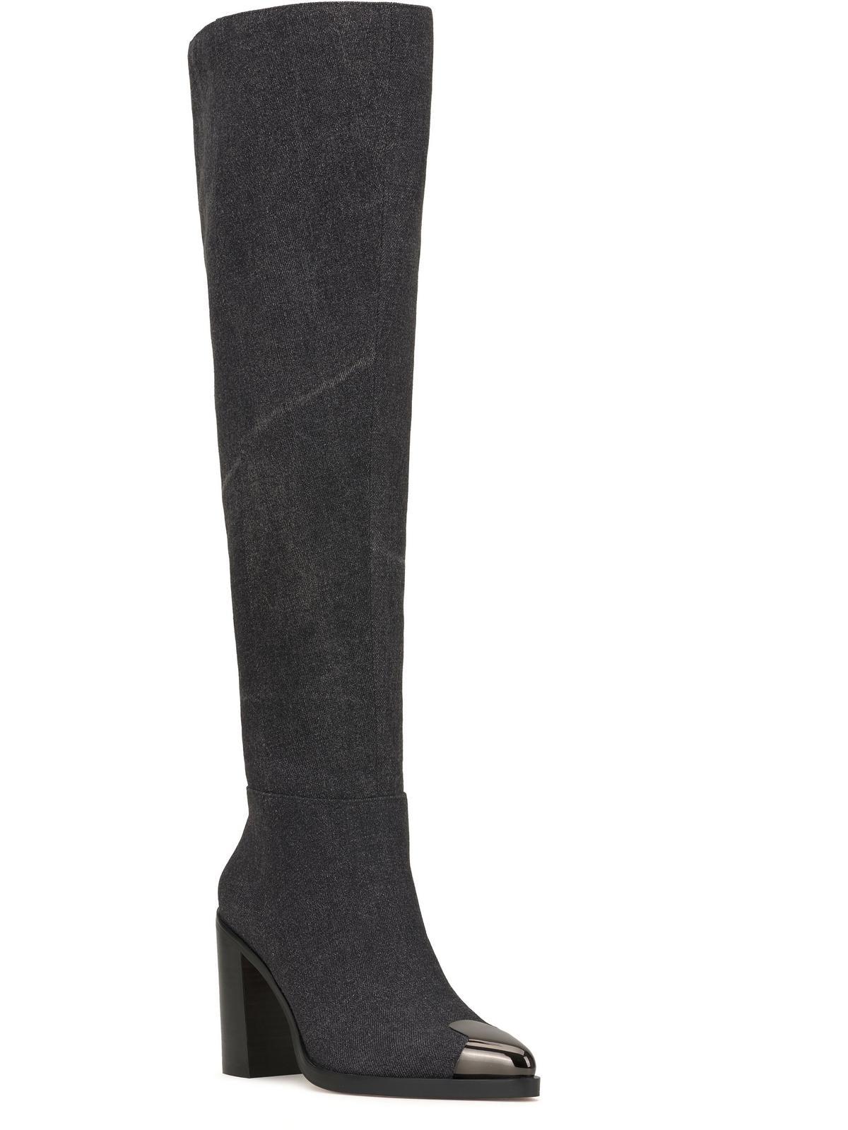 bidemi womens pointed toe block heel over-the-knee boots