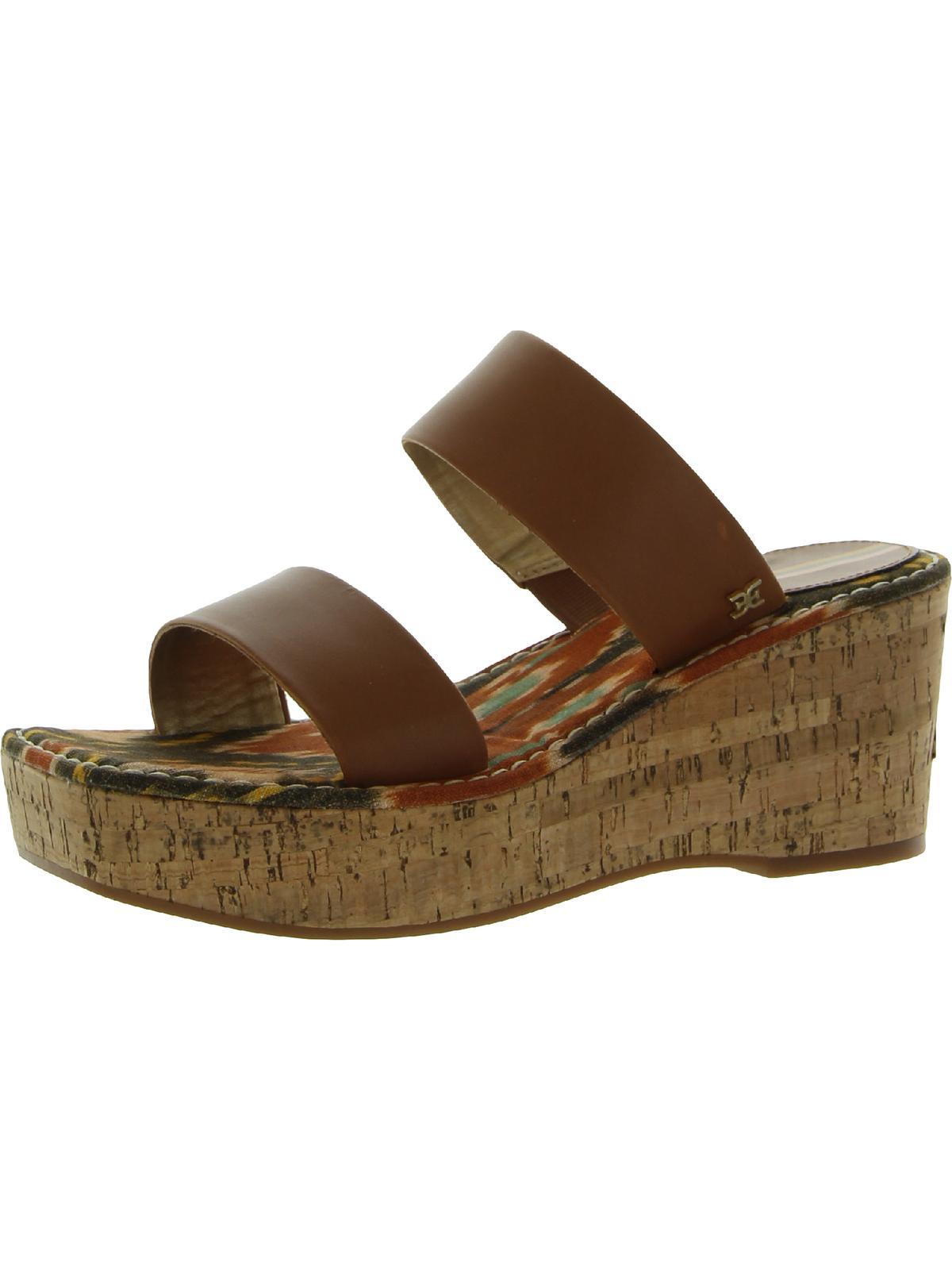 alissa womens leather open toe wedge sandals