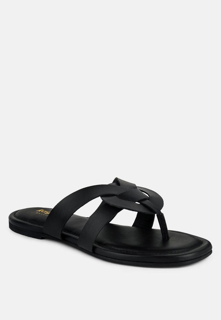 angeles black flat slip ons