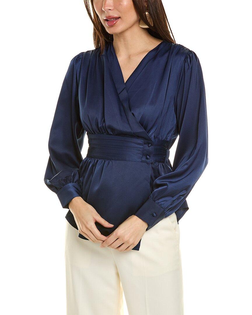 satin wrap blouse