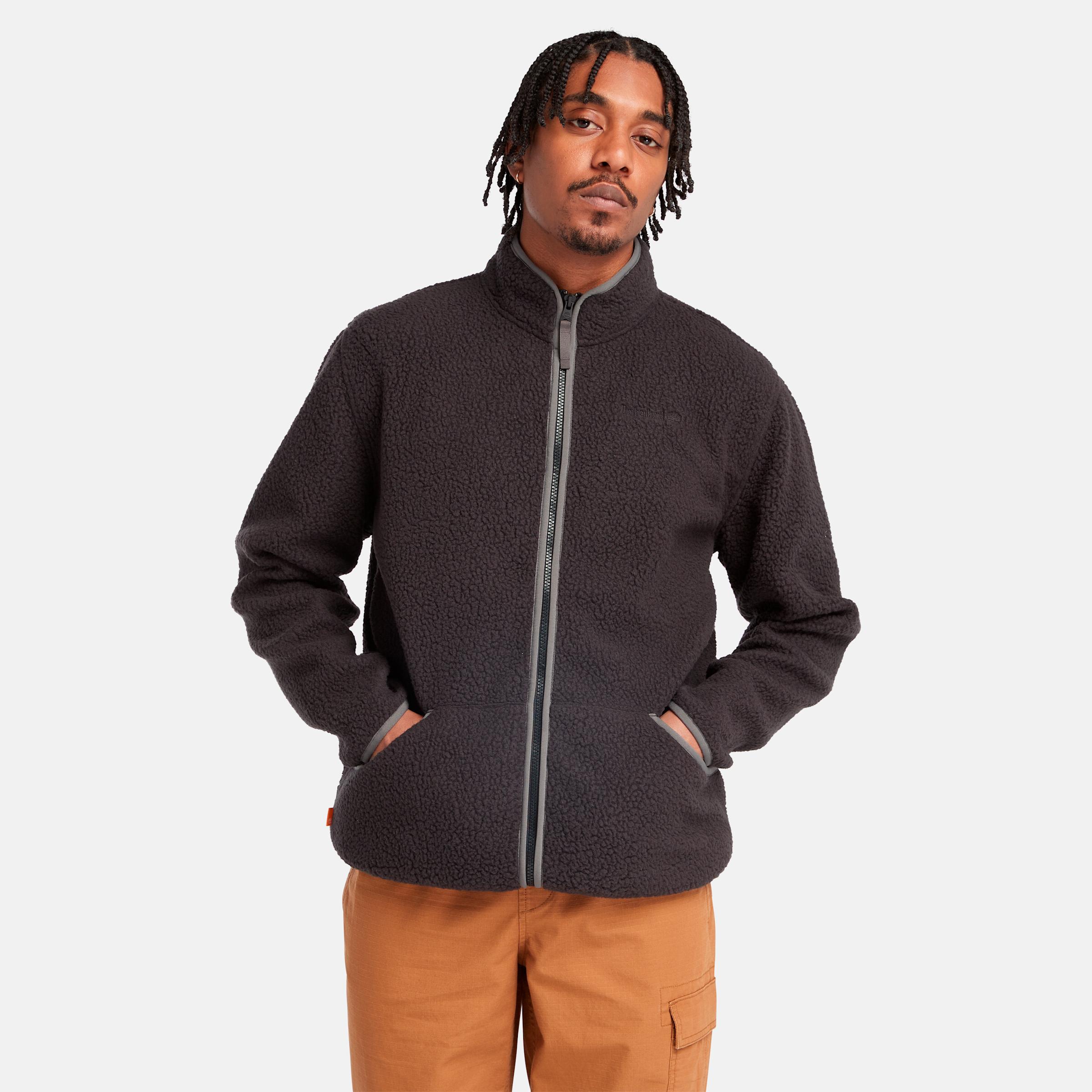 men's high pile fleece fz jacket