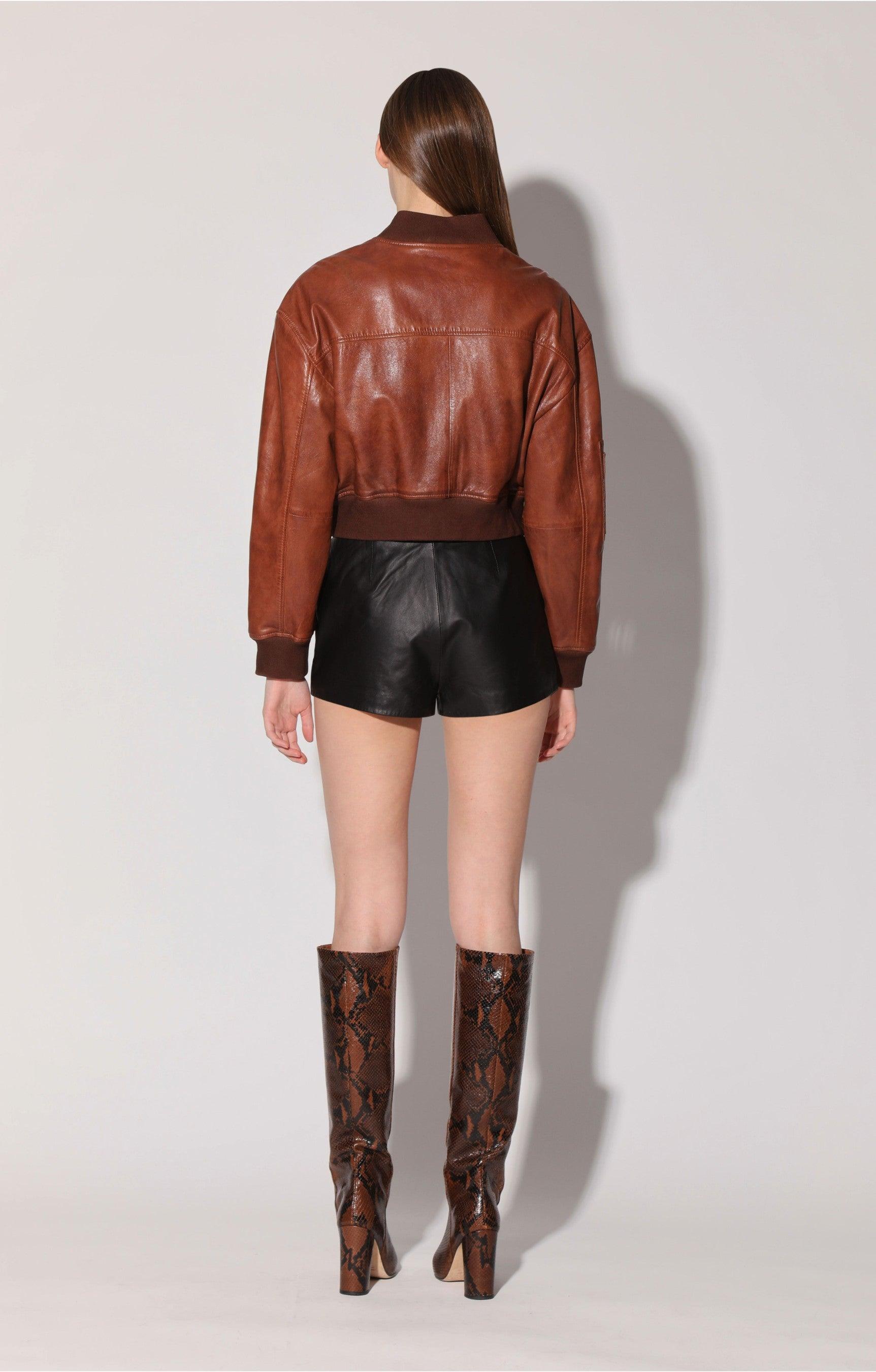 sydney jacket, teak - leather