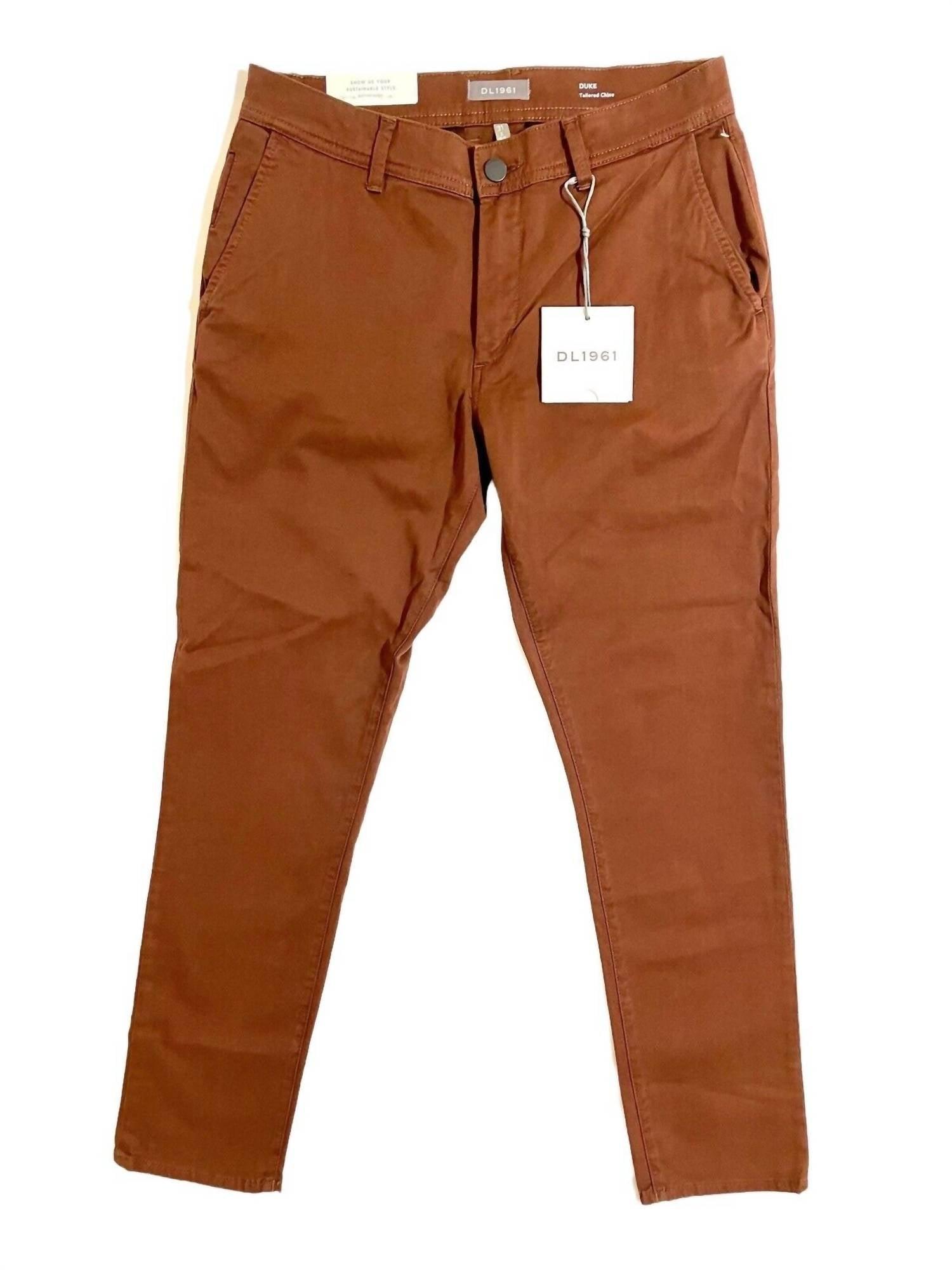 men's duke tailored chino pants in pinecone brown