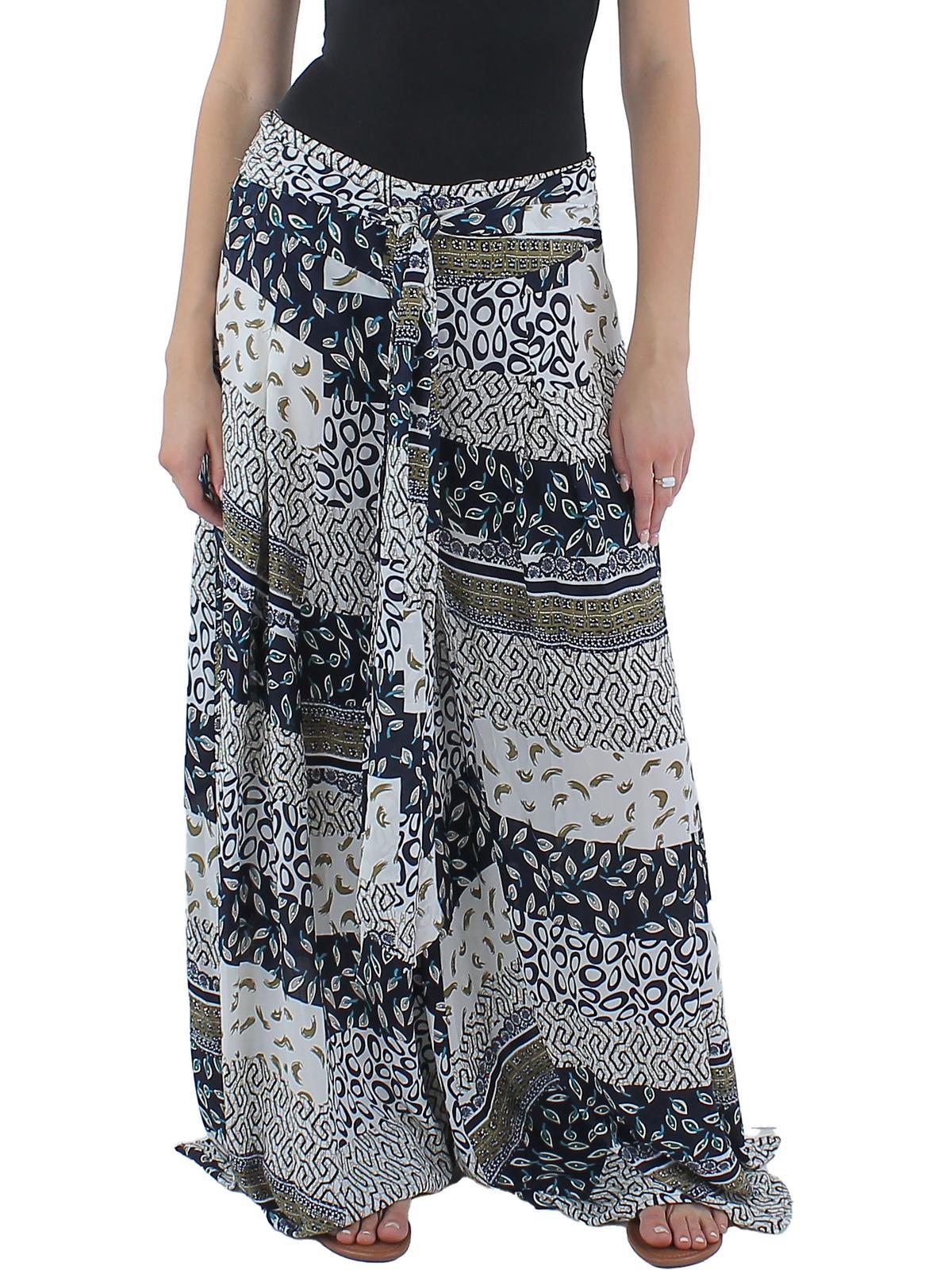 womens printed polyester palazzo pants