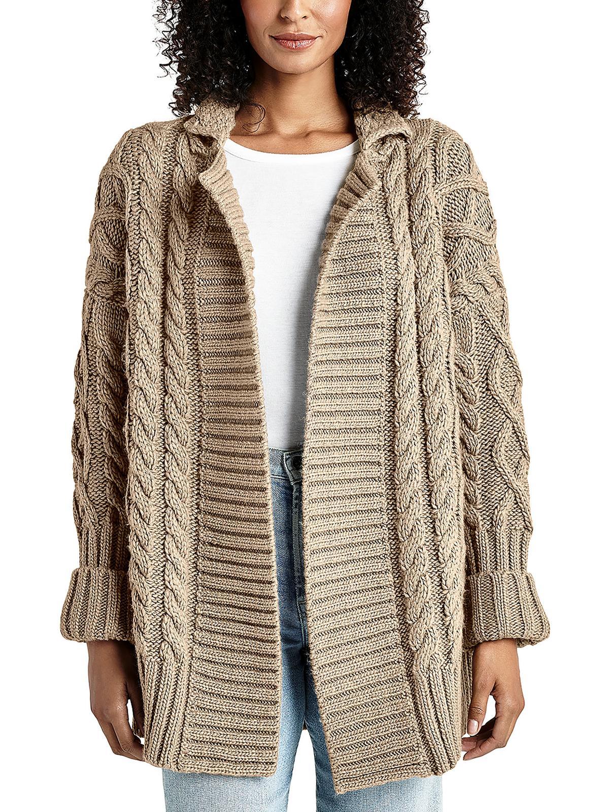 josephine womens ribbed trim  acrylic cardigan sweater