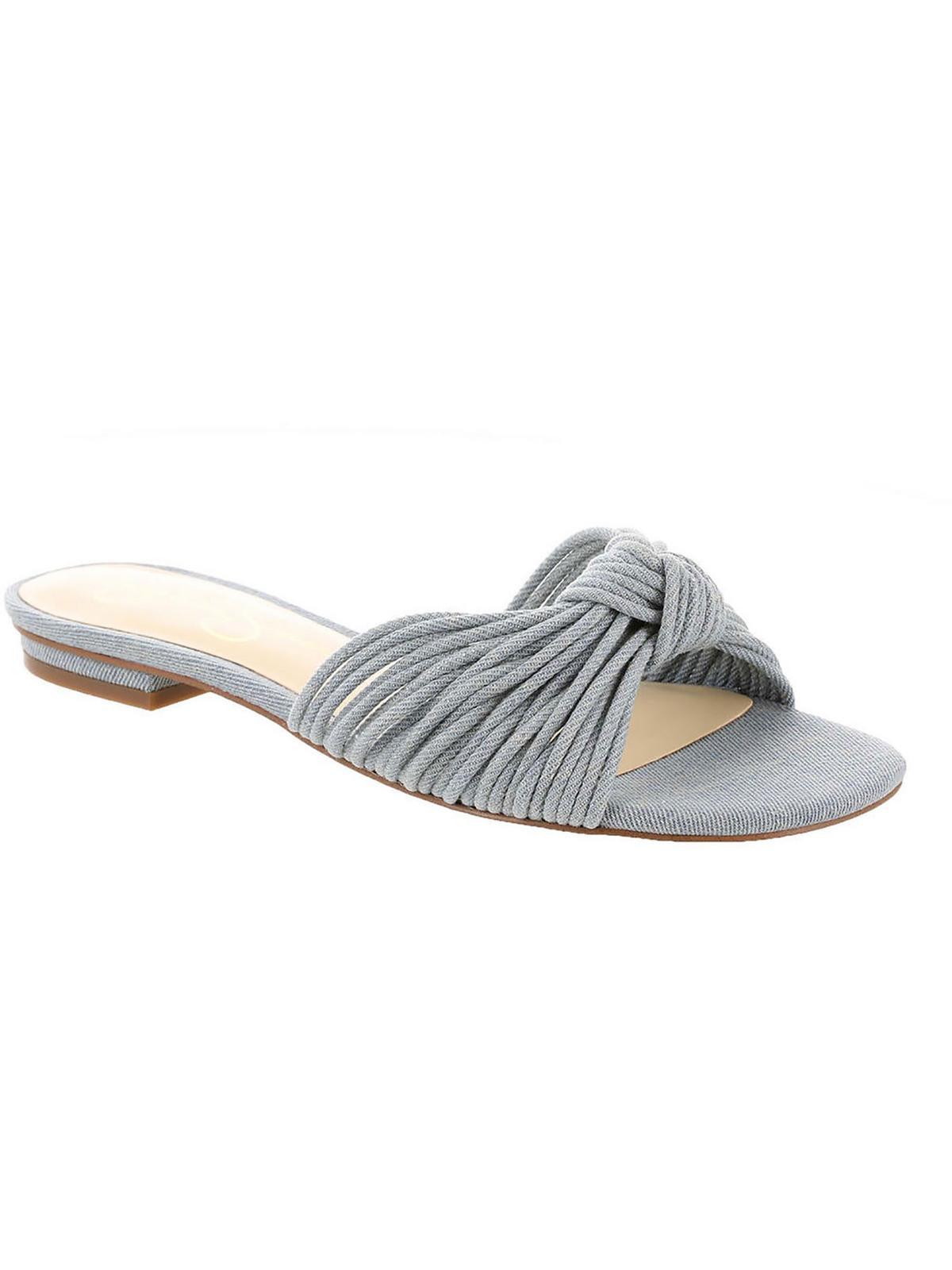 dydra womens denim slip-on slide sandals