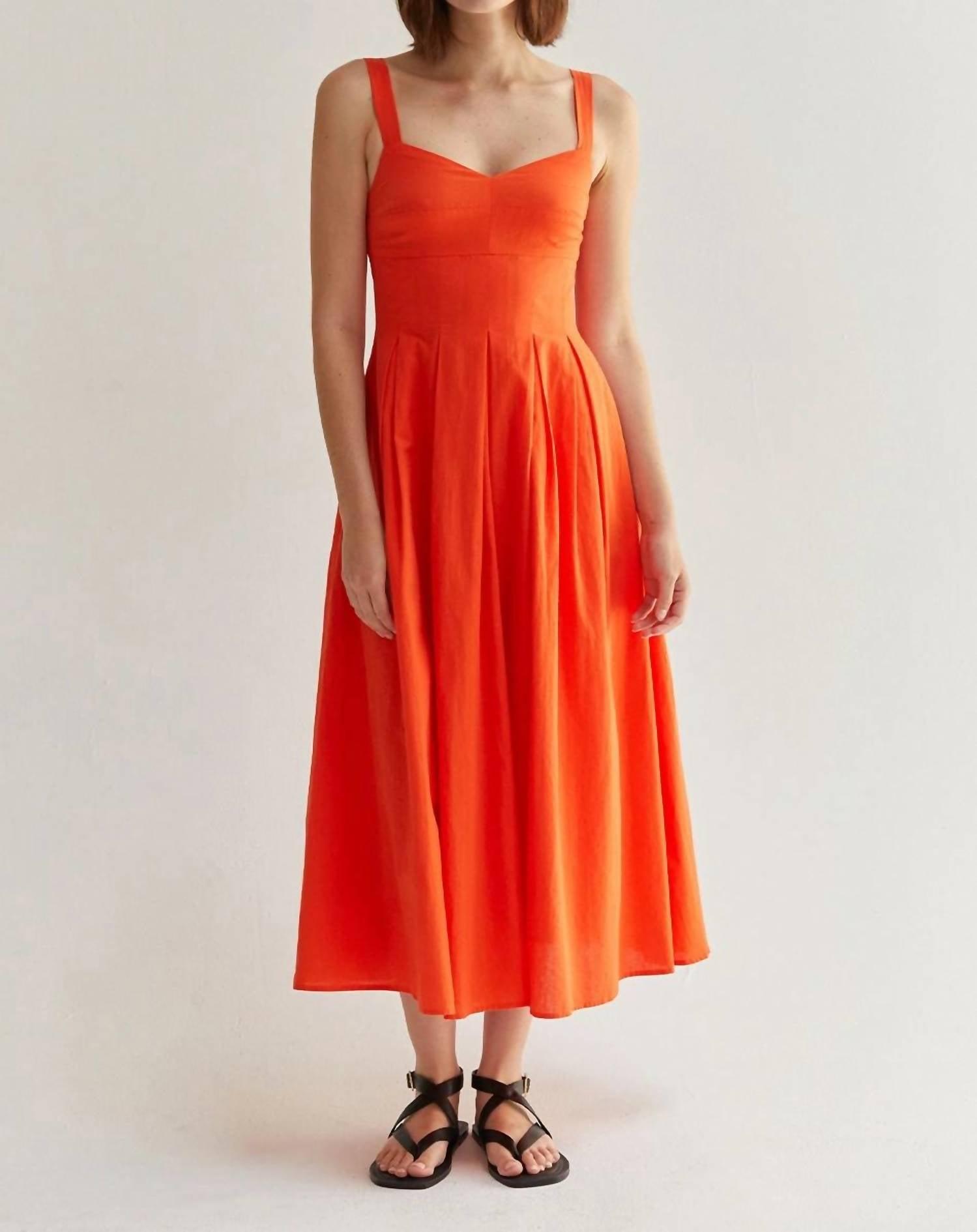 valerie midi dress in poppy