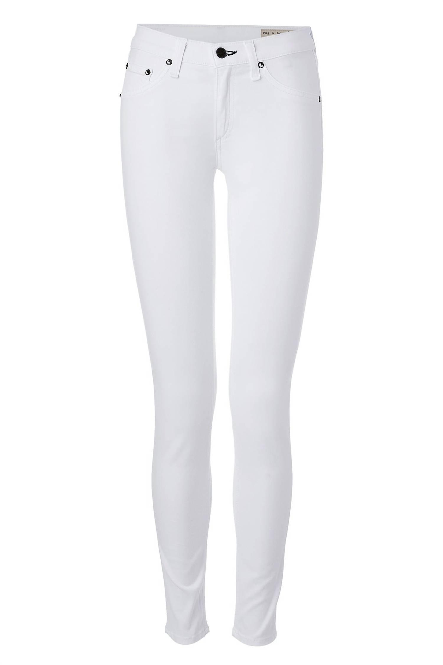 women coated capri skinny jeans in white