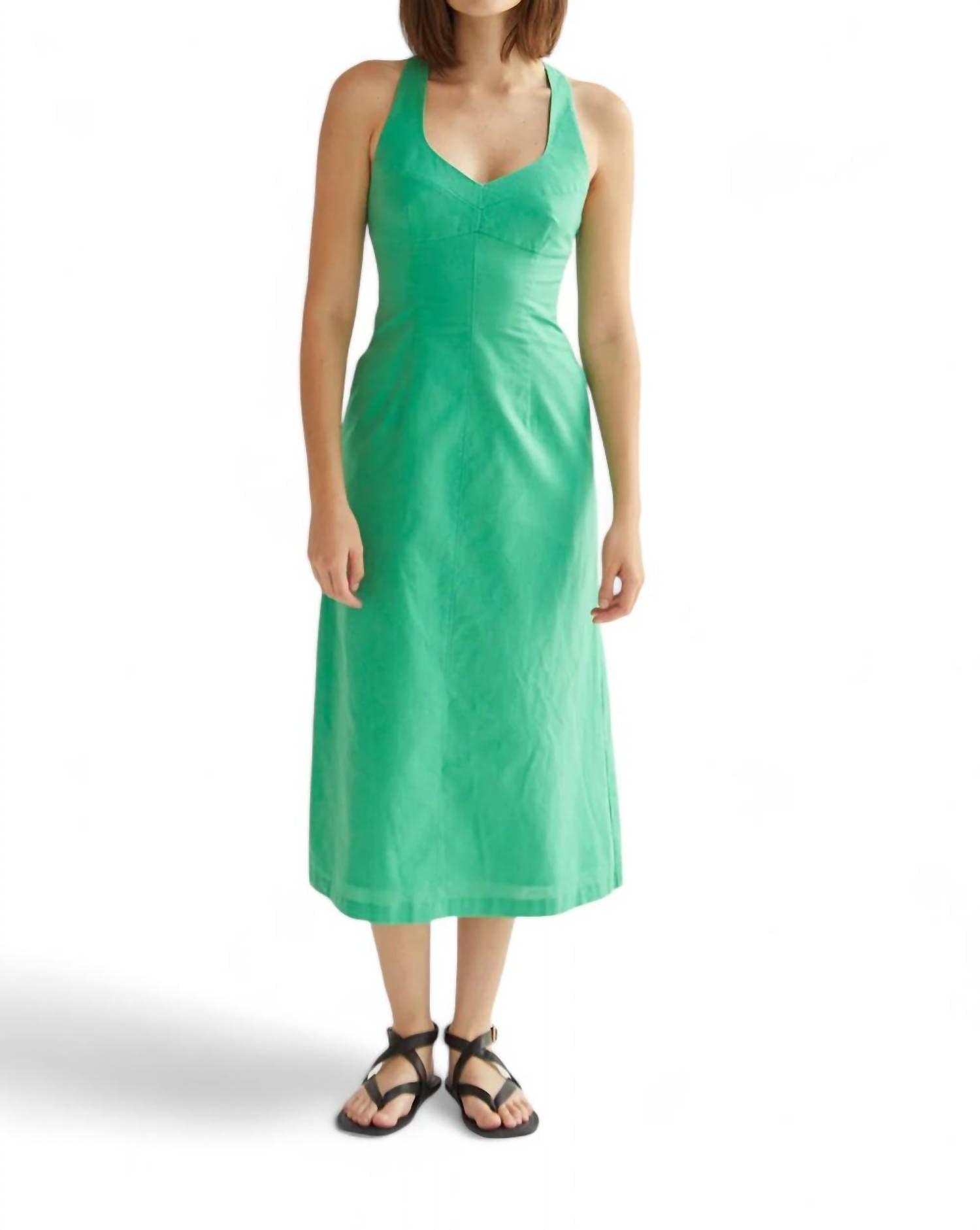 julia tie back midi dress in green