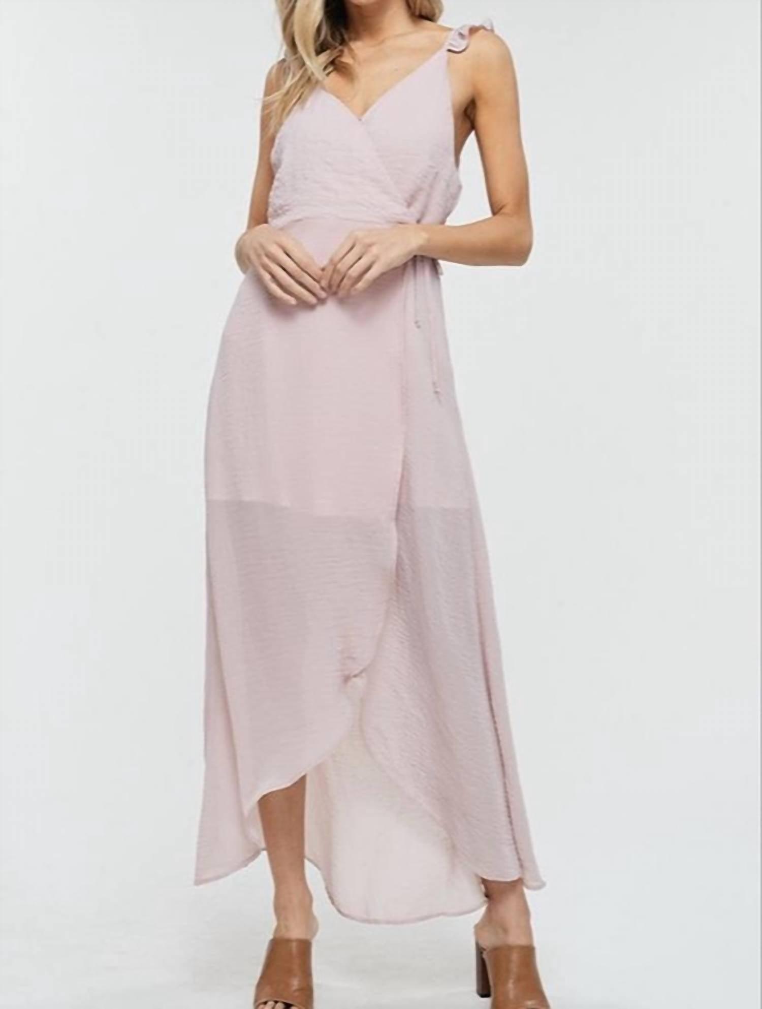 samantha surplice maxi dress in mauve