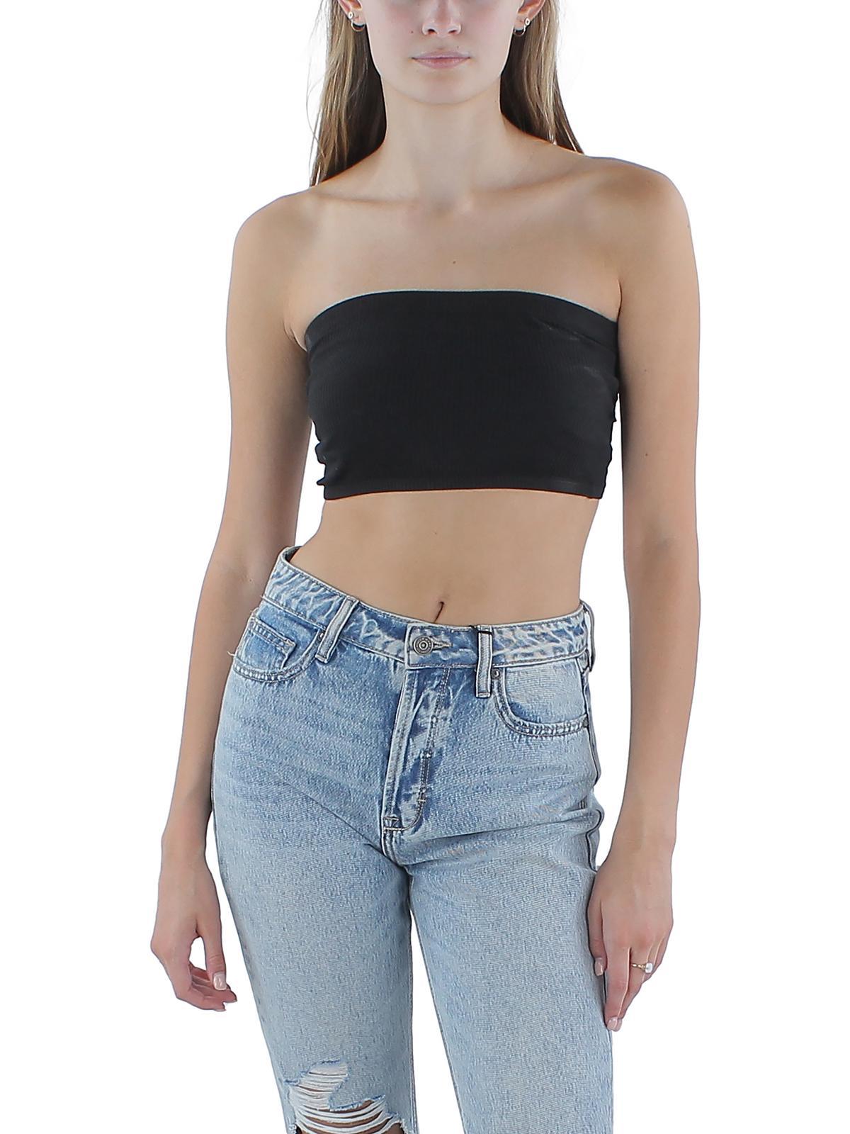 womens ribbed tube top cropped