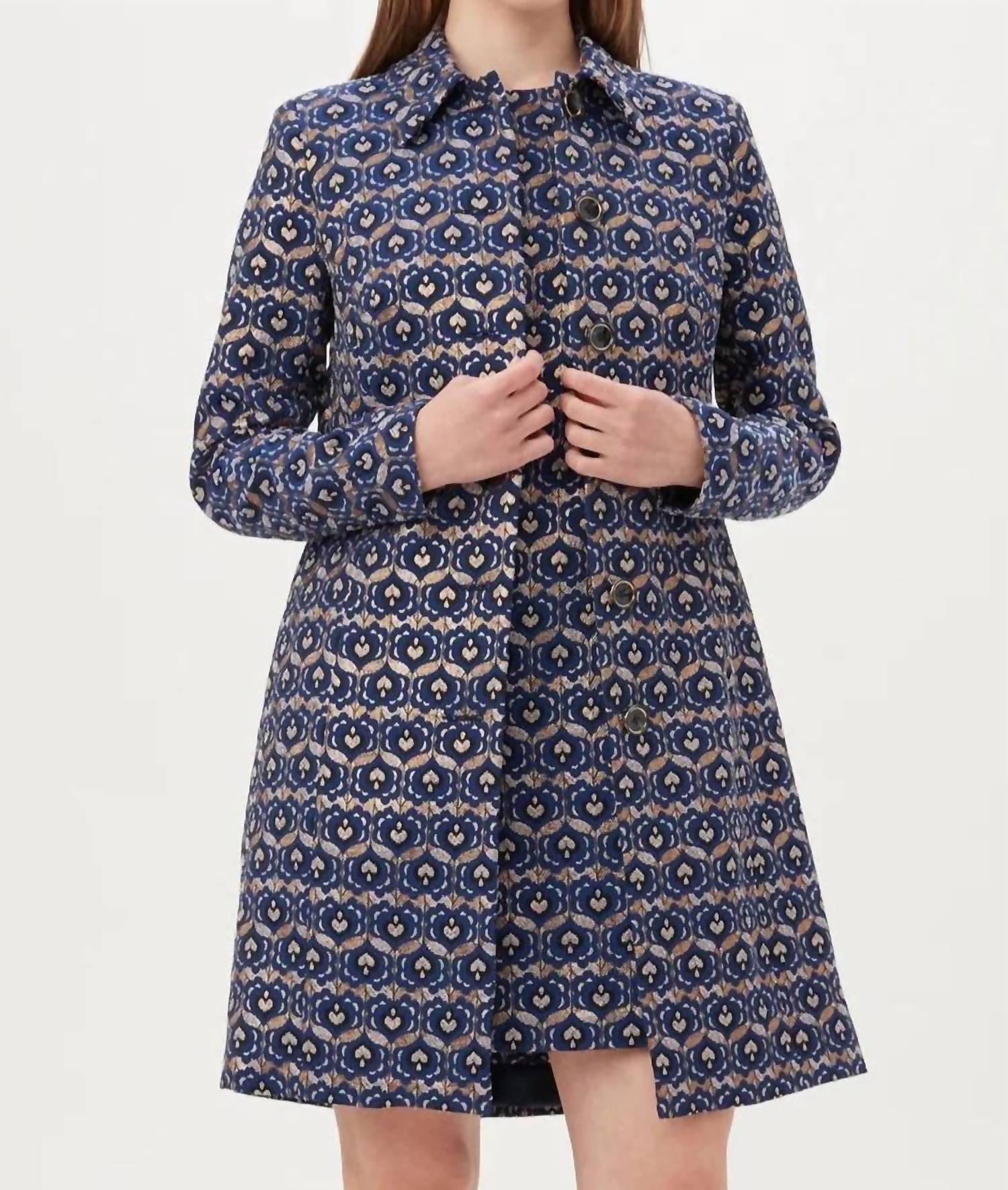 asher coat in blue multi