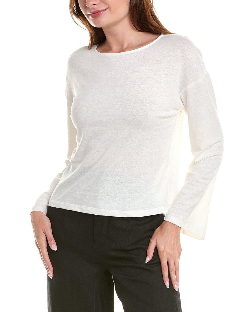 linen-blend jersey boatneck top