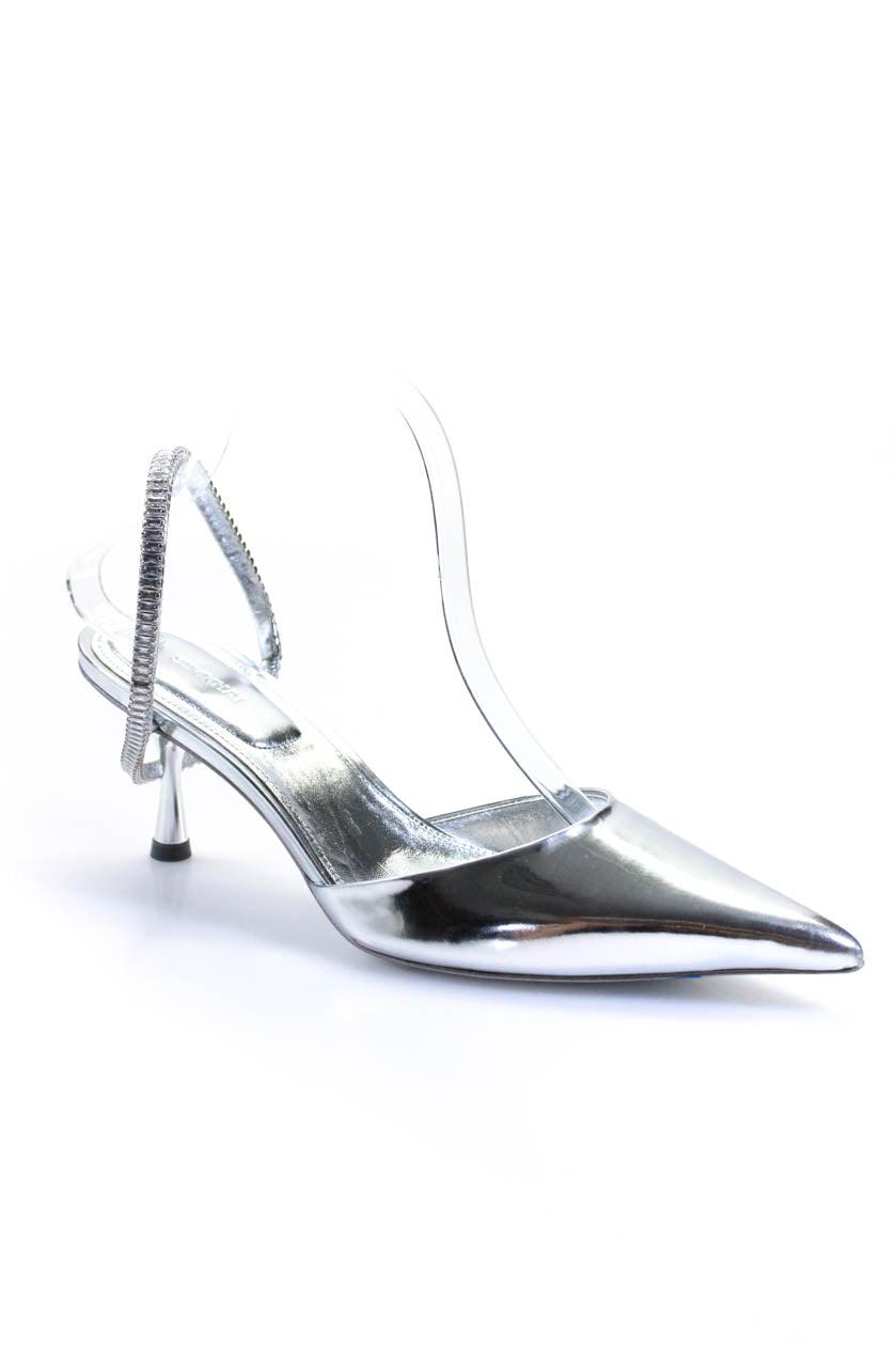 silver crystal heels