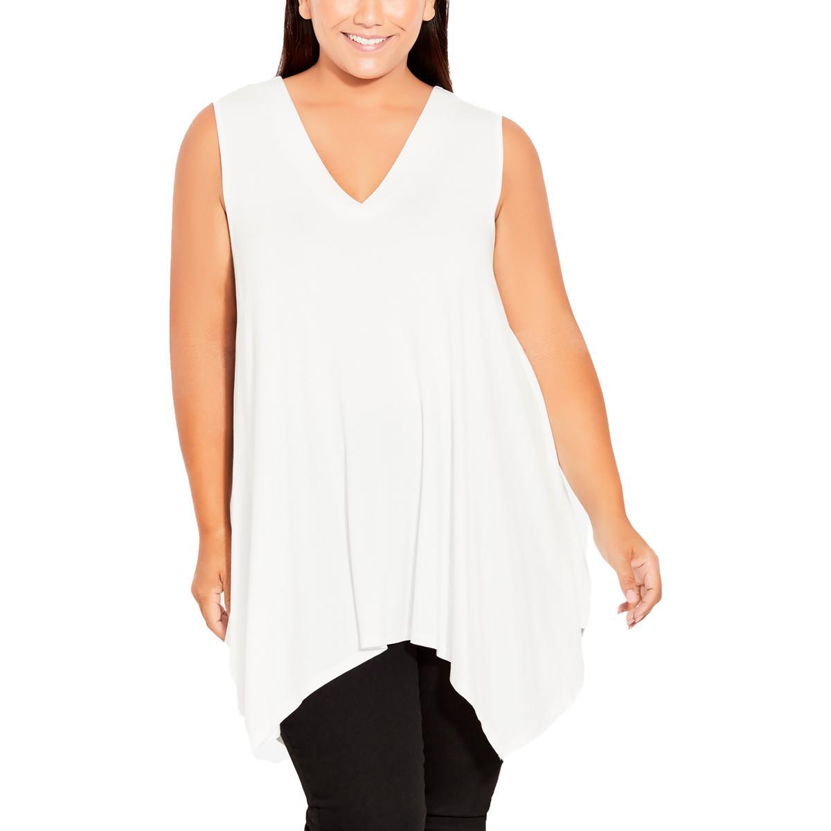 plus womens v neck tank pullover top