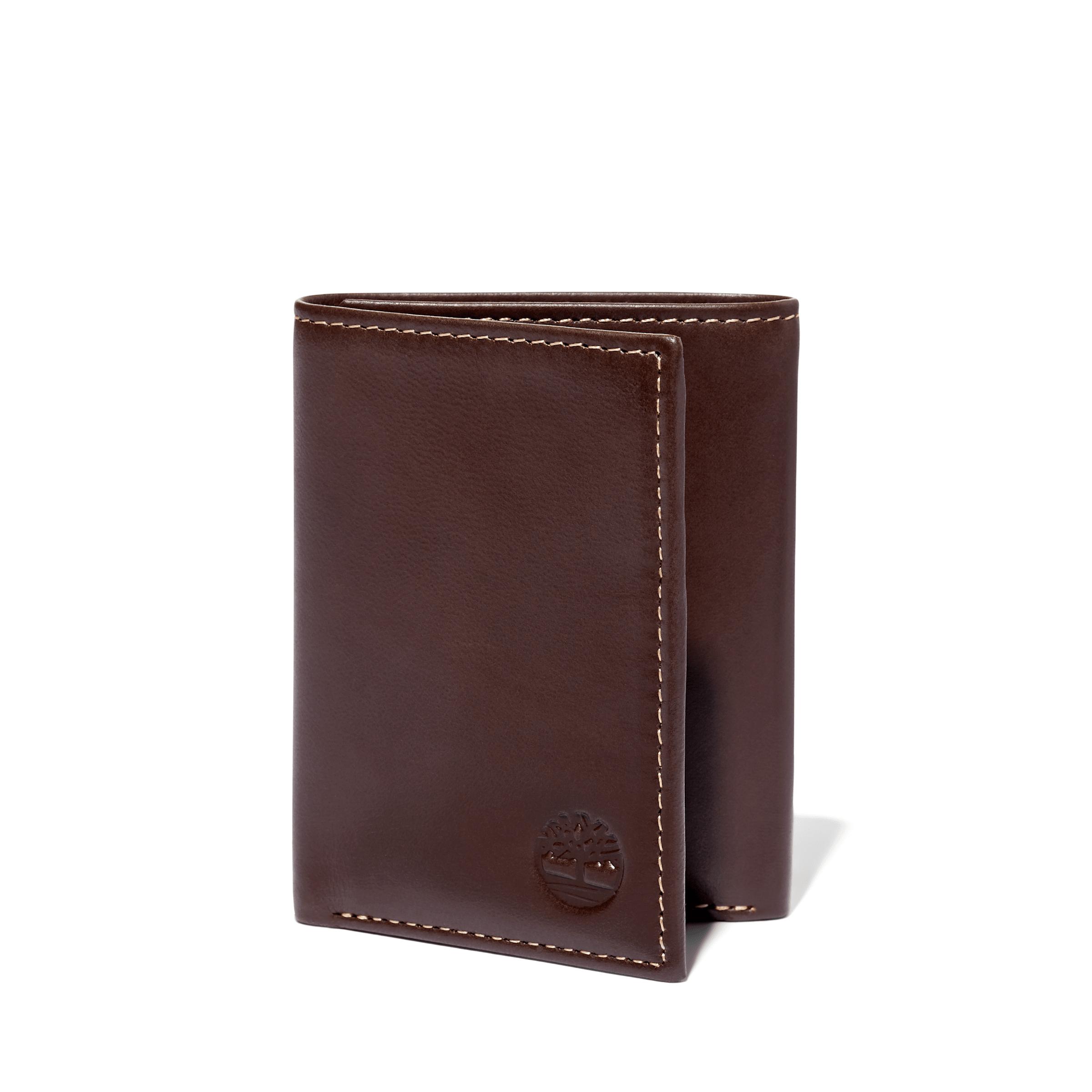 men's smooth leather trifold wallet