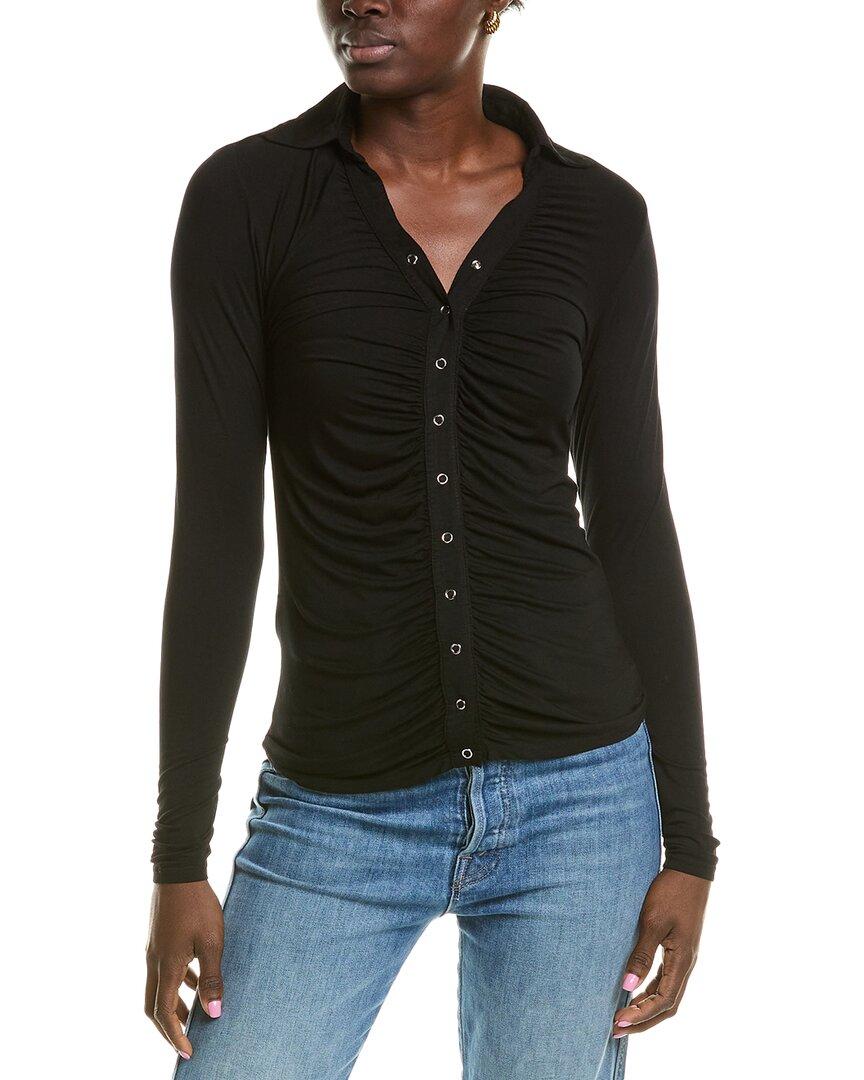 ruched polo cardigan