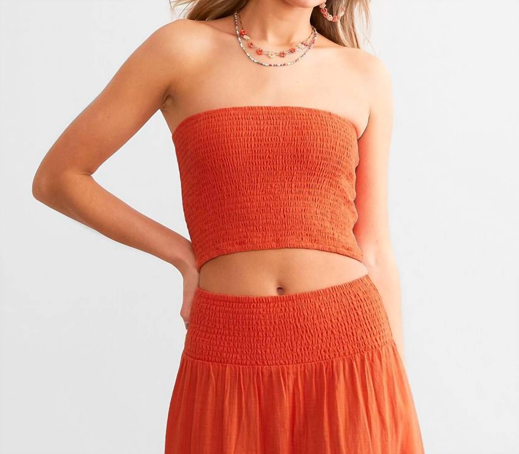 keep it simple tube top in coral craze