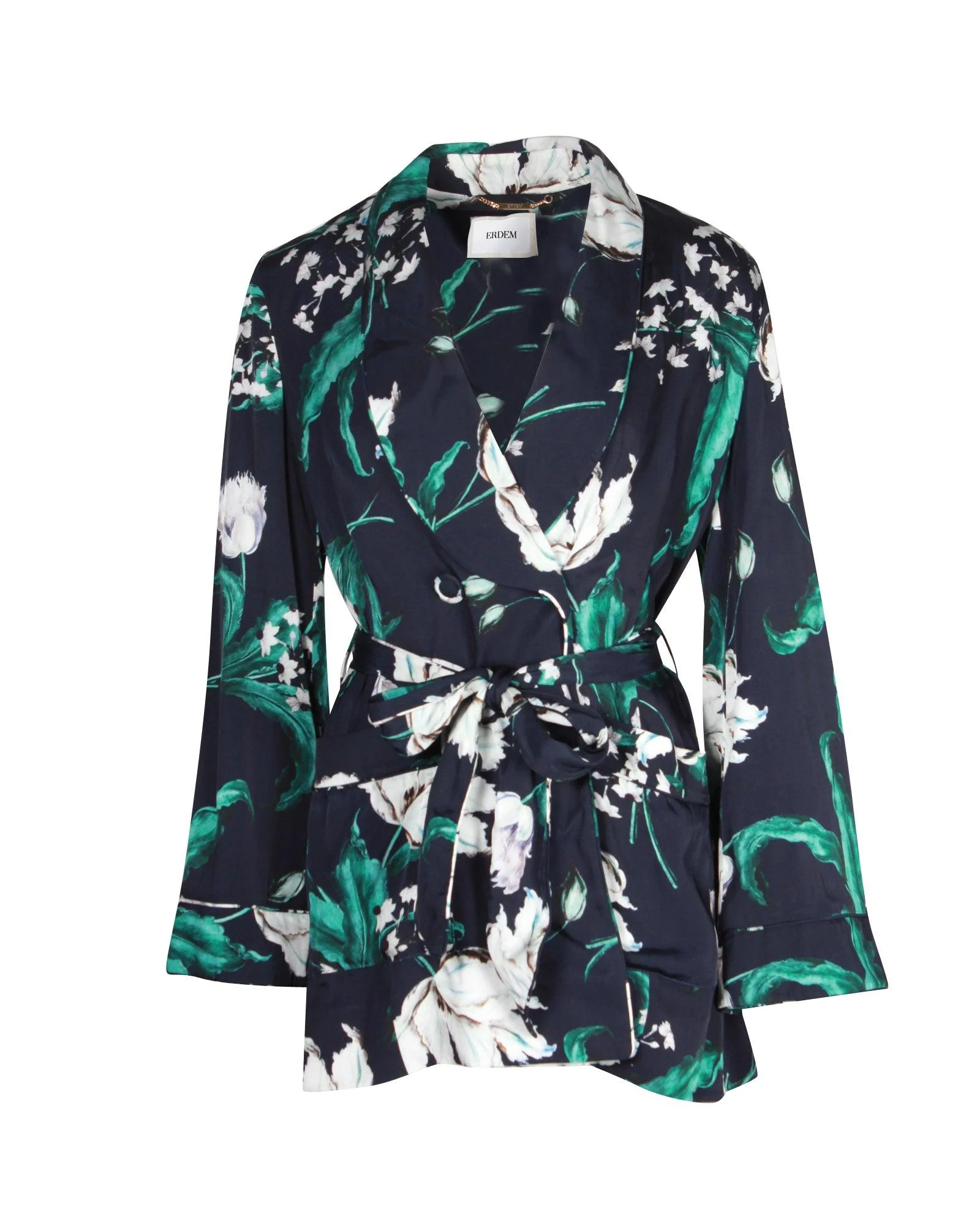 evening jacket in floral print silk