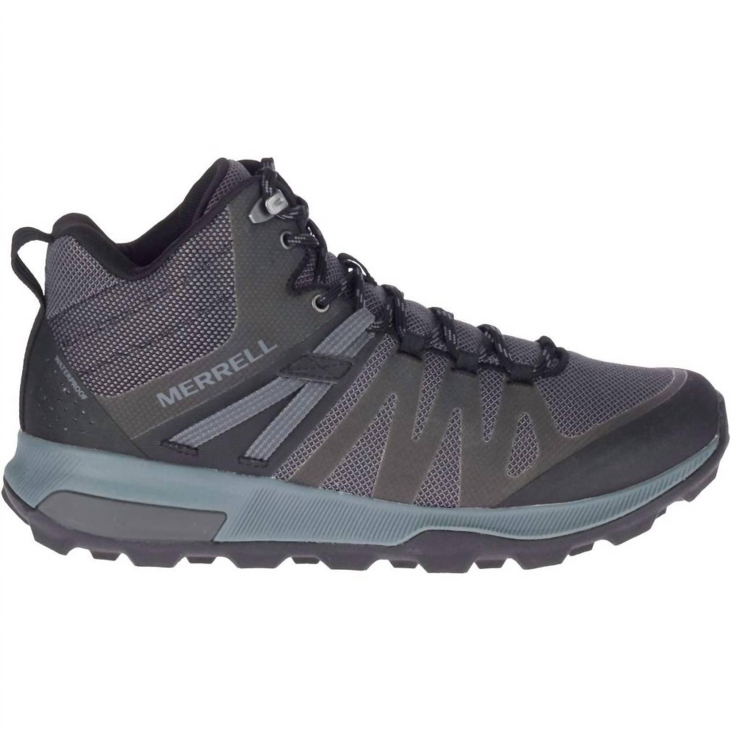 men's zion fst mid waterproof hiking boots in black/rock