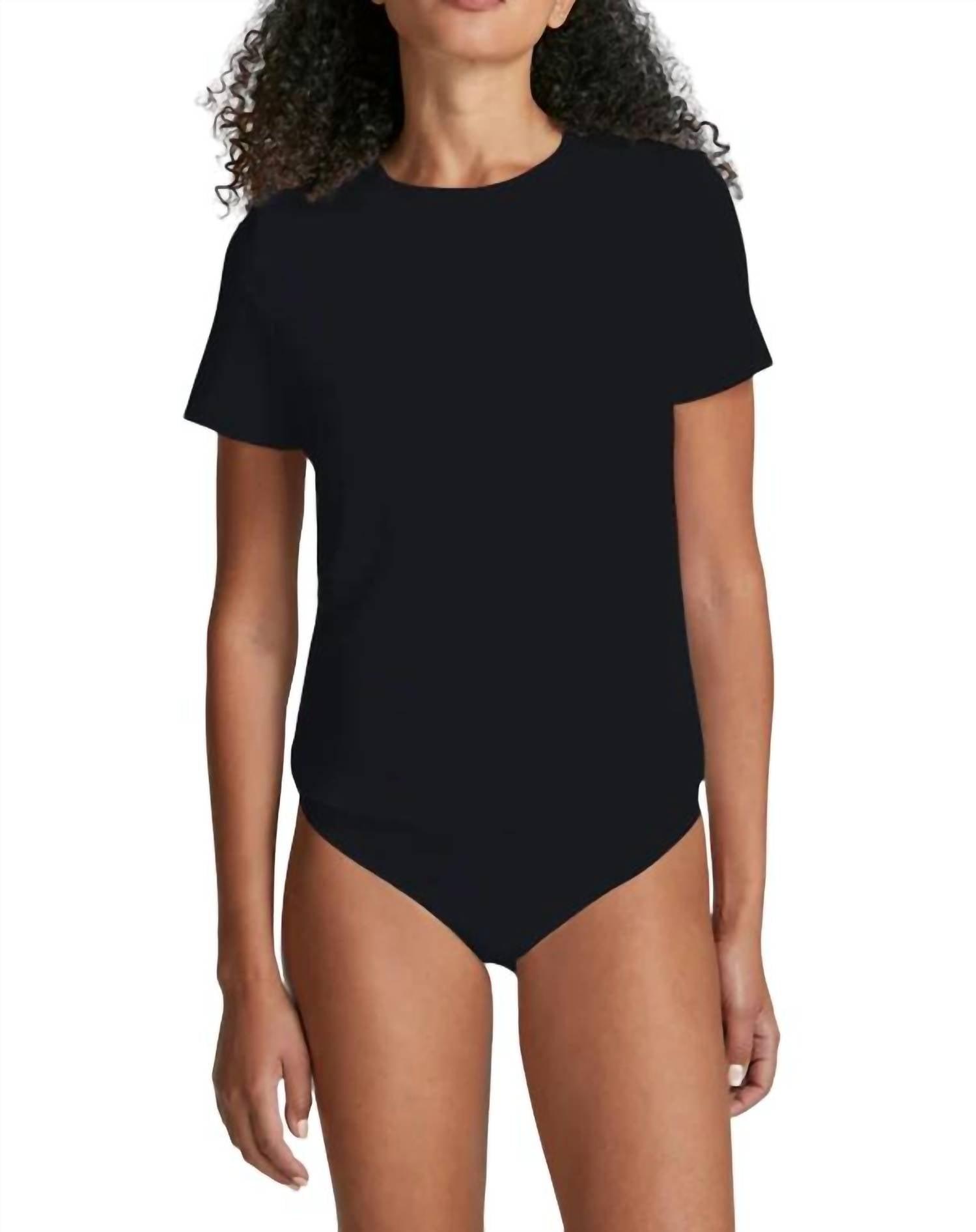 essential cotton tee bodysuit in black