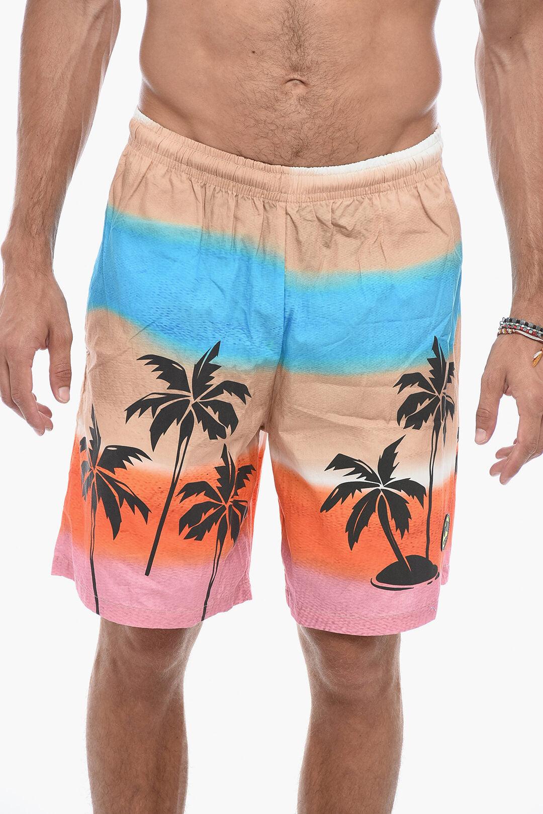 gradient effect printed shorts