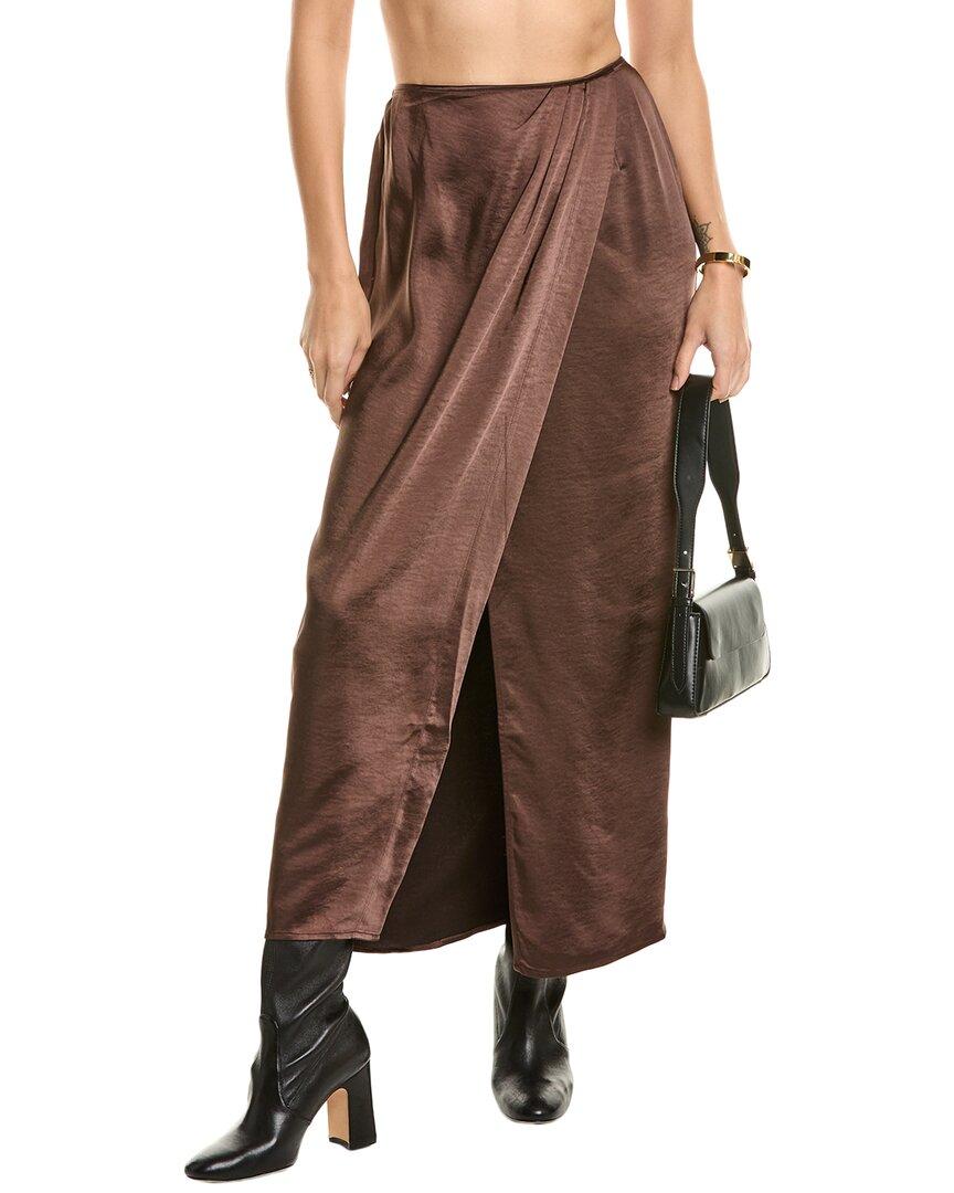 drape front midi skirt