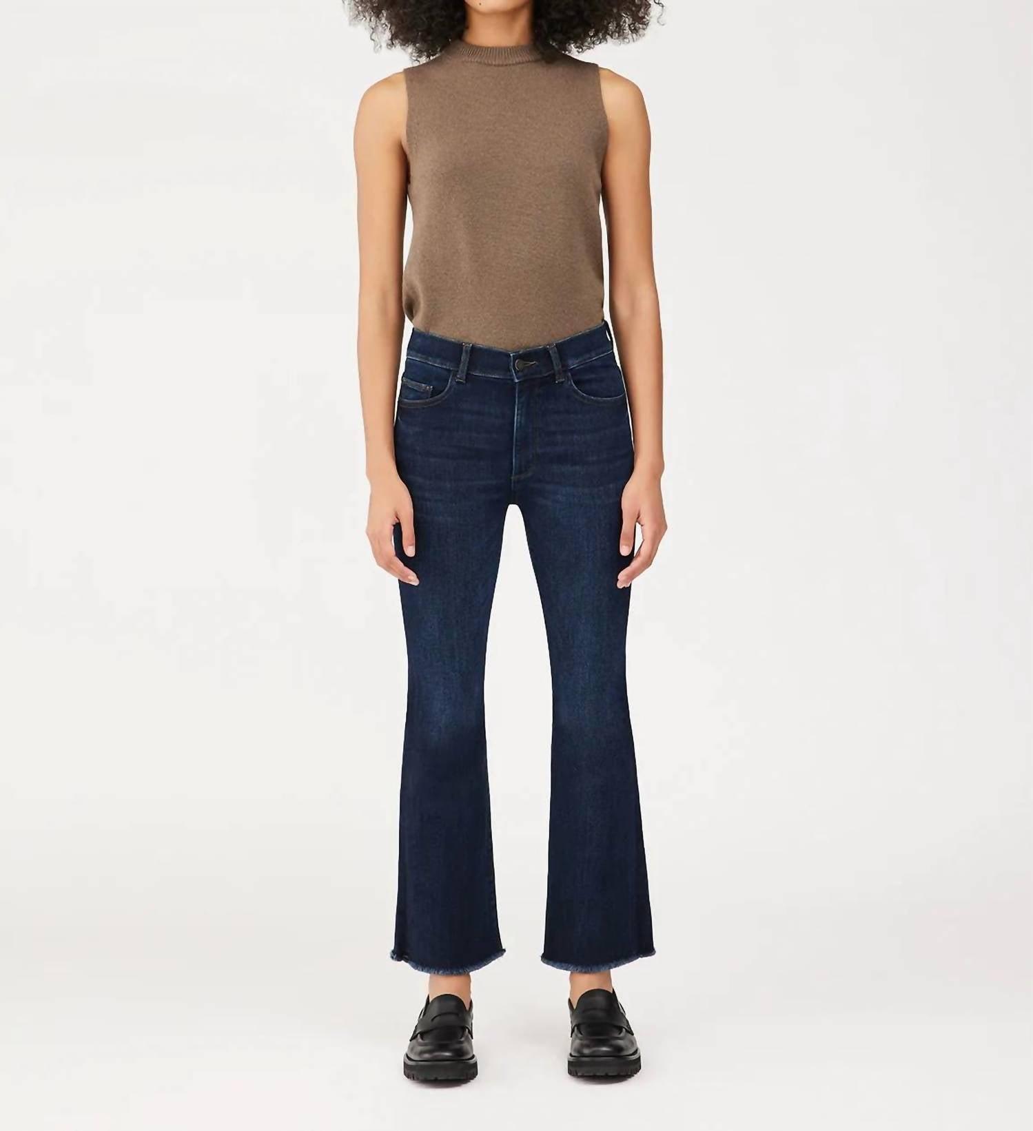 high rise bridget crop bootcut jean in cove