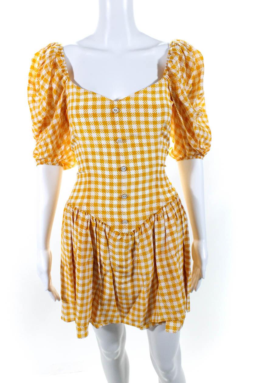 womens quinn dress yellow gingham