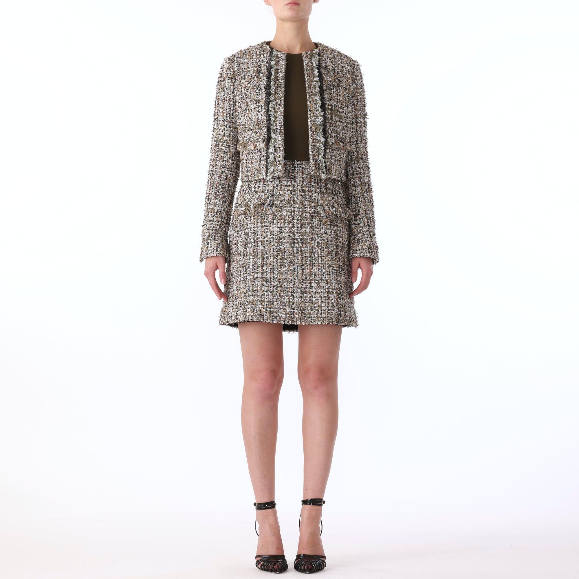 texture tweed crop jacket