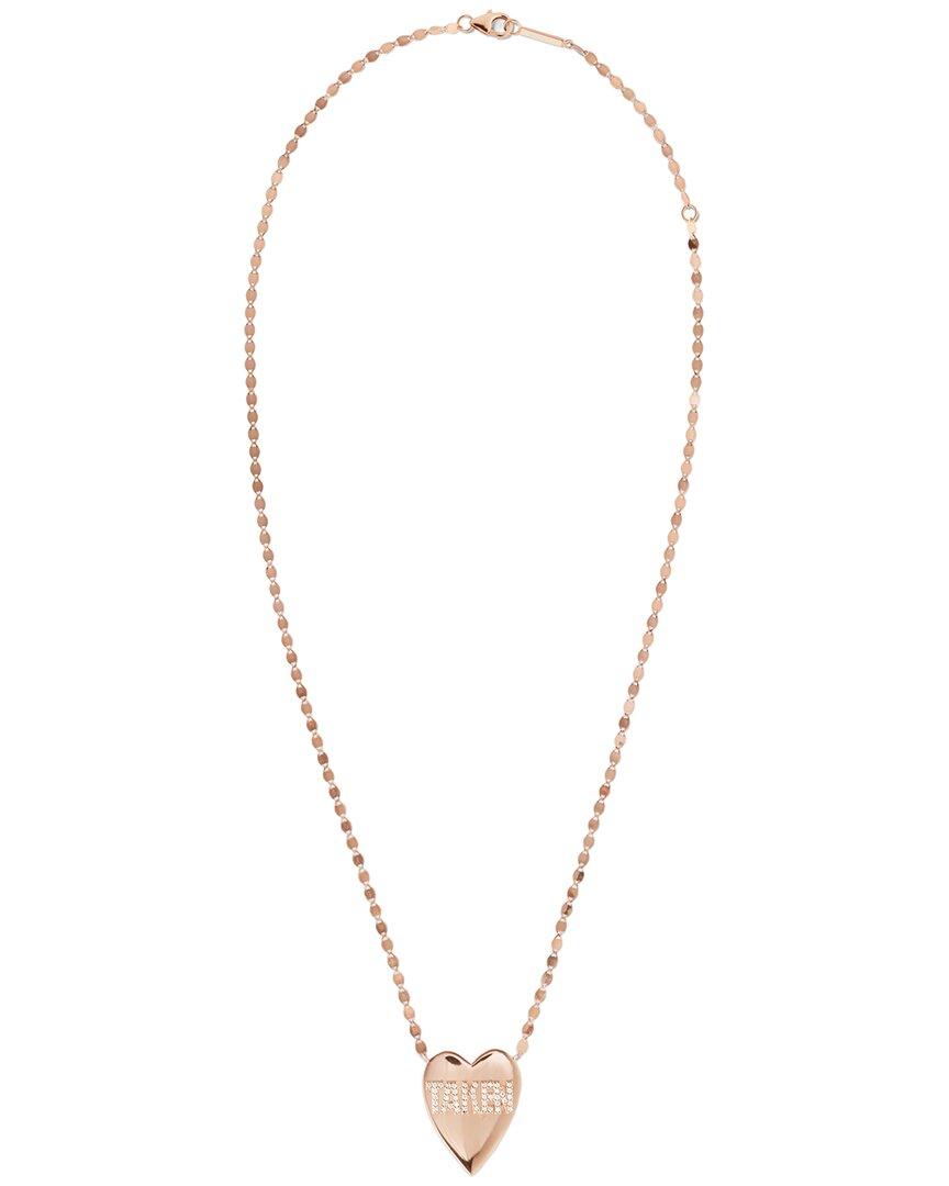 14k rose gold 0.14 ct. tw. diamond taken heart necklace