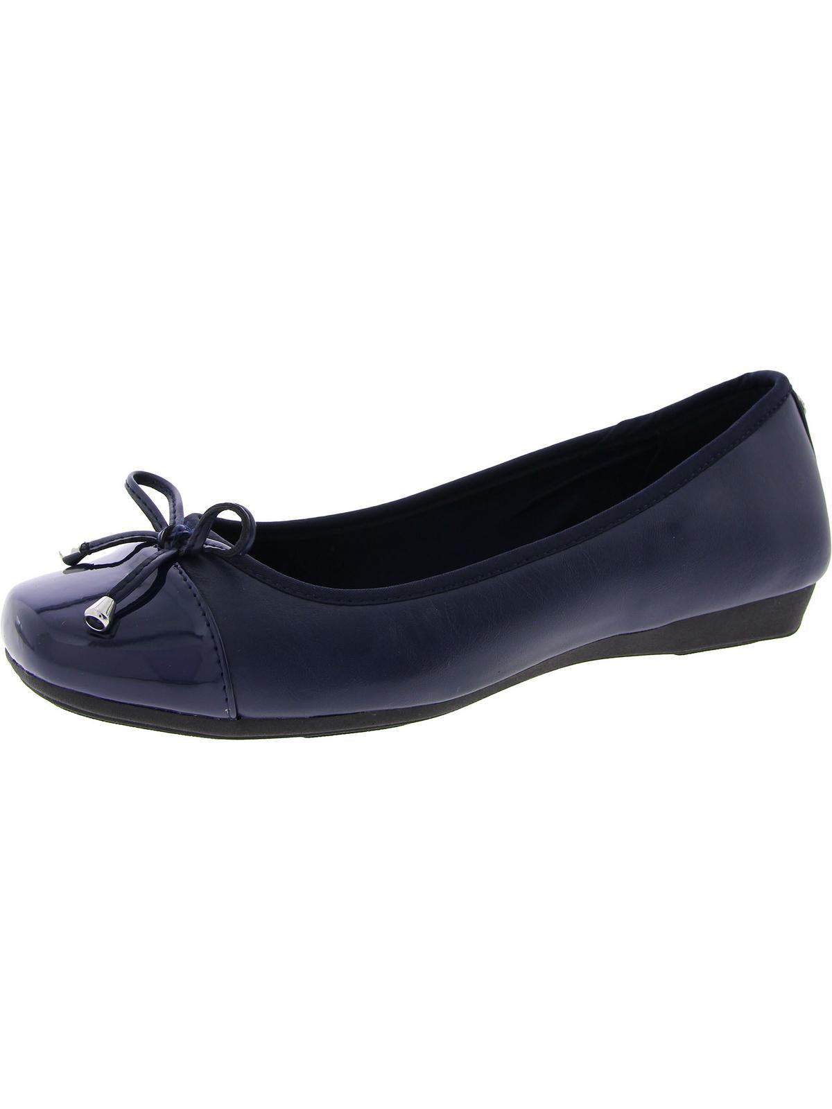 womens faux leather slip on ballet flats