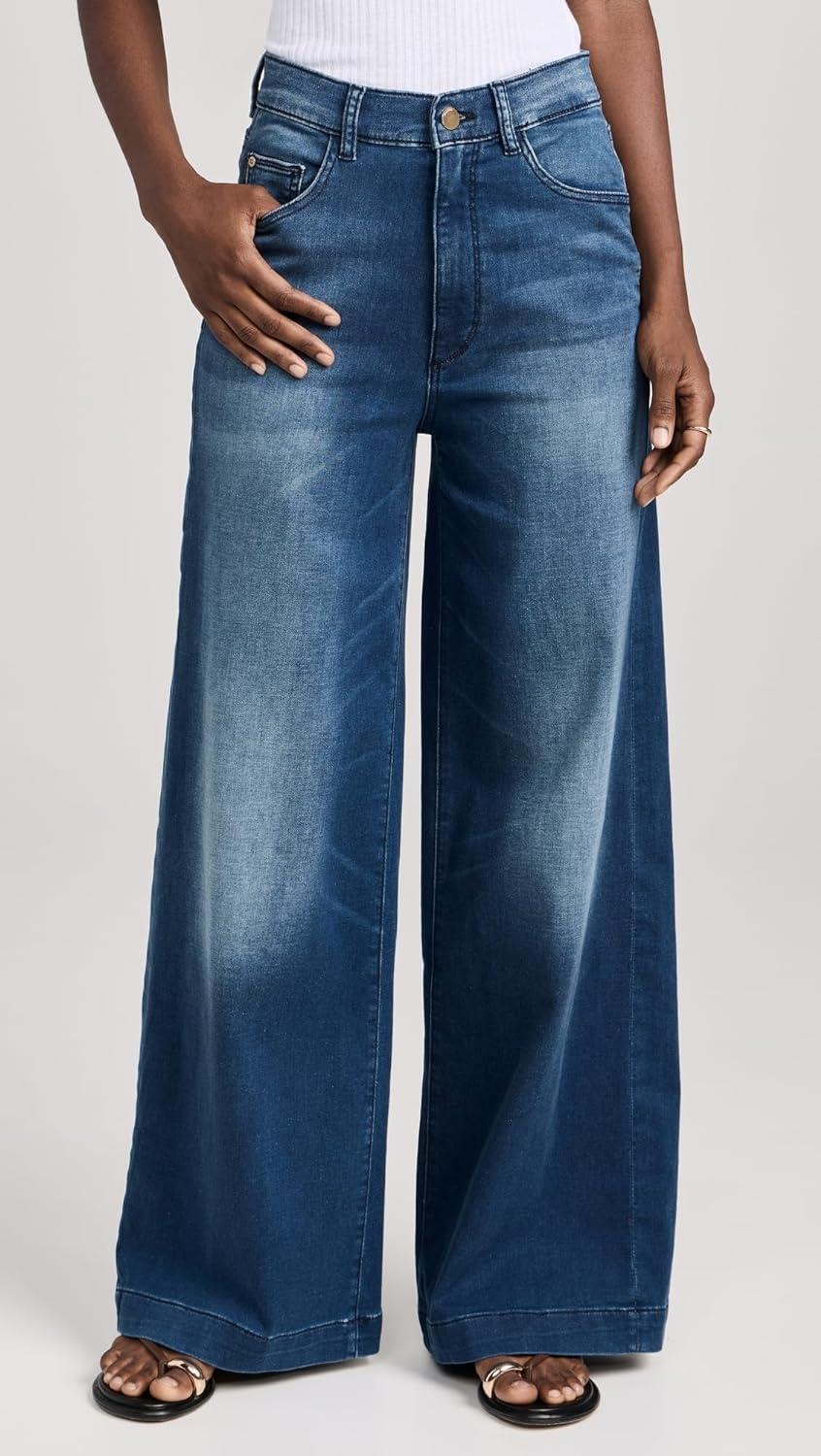 women hepburn wide leg jeans stretch denim pants orlena blue