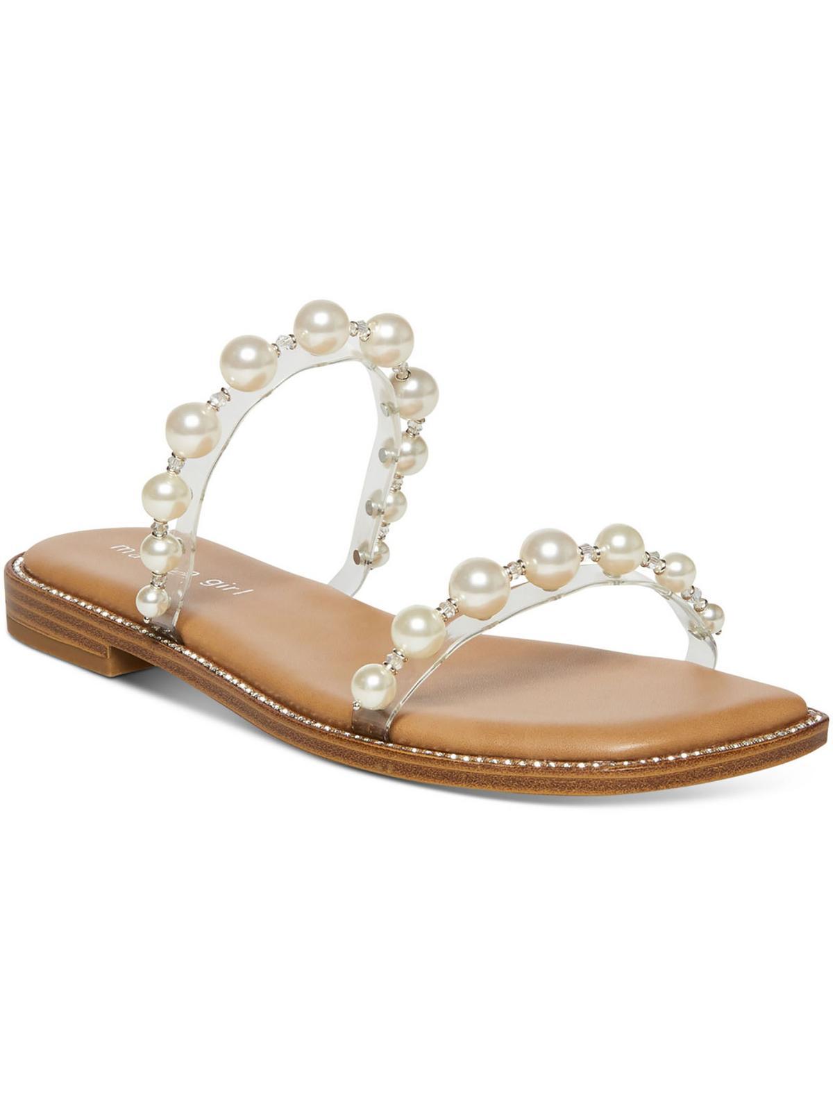 peachy womens embellished square toe slide sandals